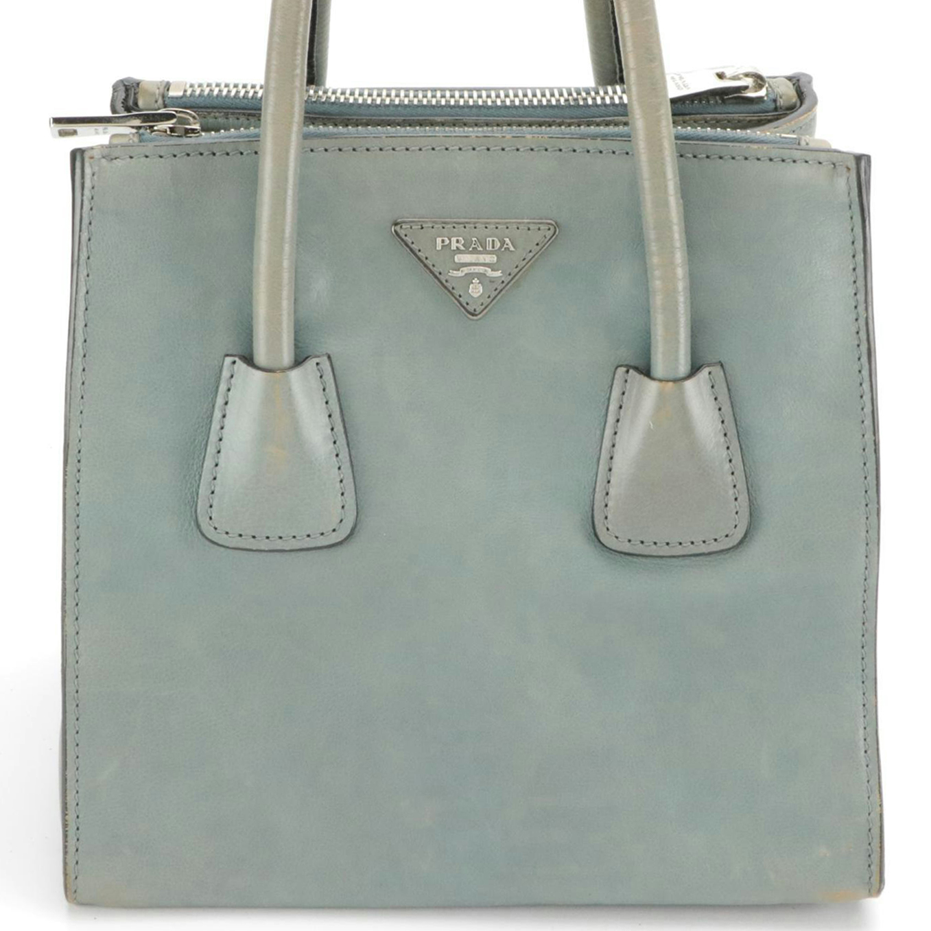 Prada Small Glacé Calf Leather Twin Pocket Two-Way Bag
