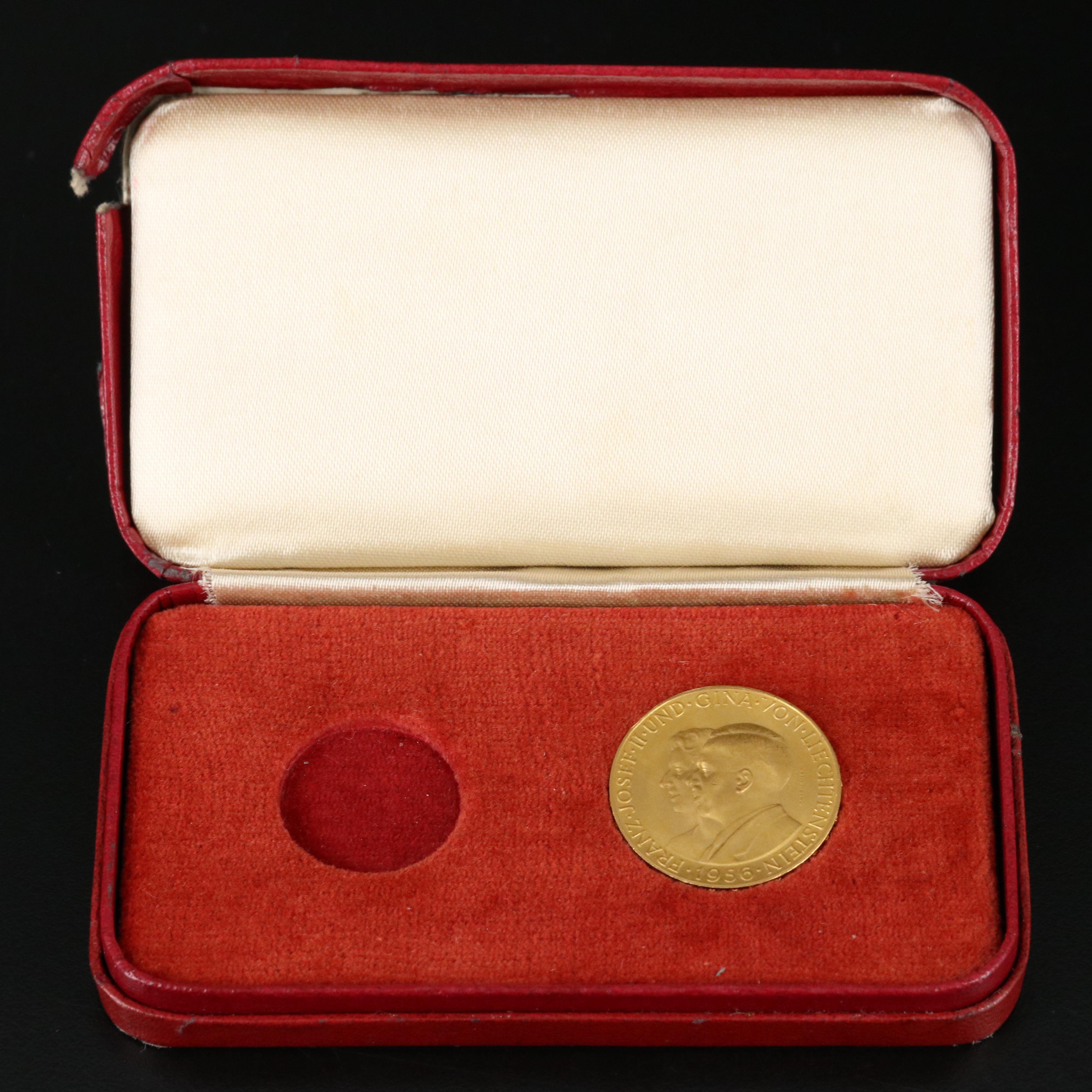 1956 Commemorative Liechtenstein 50 Franken Gold Coin