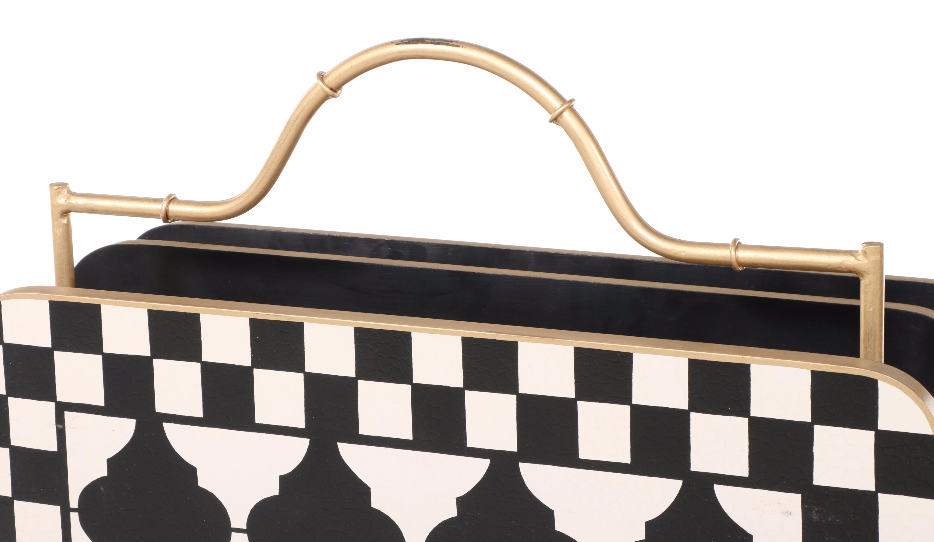 MacKenzie-Childs "Courtly Cocktail Trays" Faux Bamboo Framed  Folding Table Set