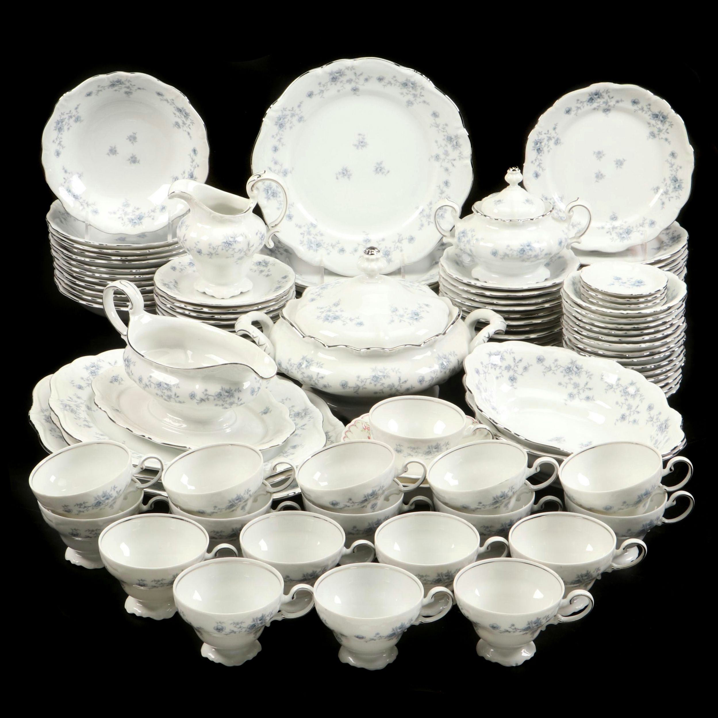 Johann Haviland "Blue Garland" Porcelain Dinner Plates, Soup Bowls and More