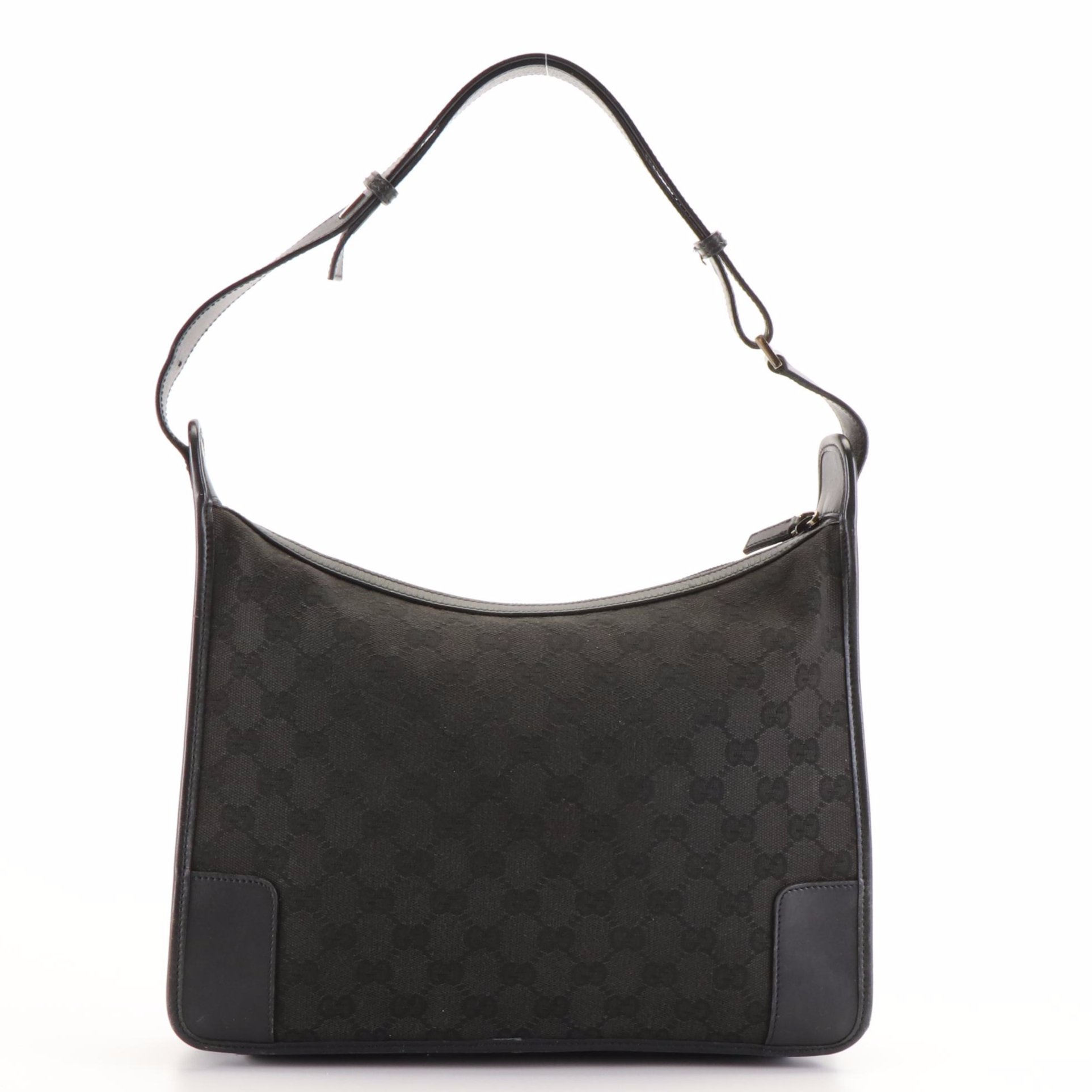 Gucci GG Black Canvas Clasp Hobo Bag