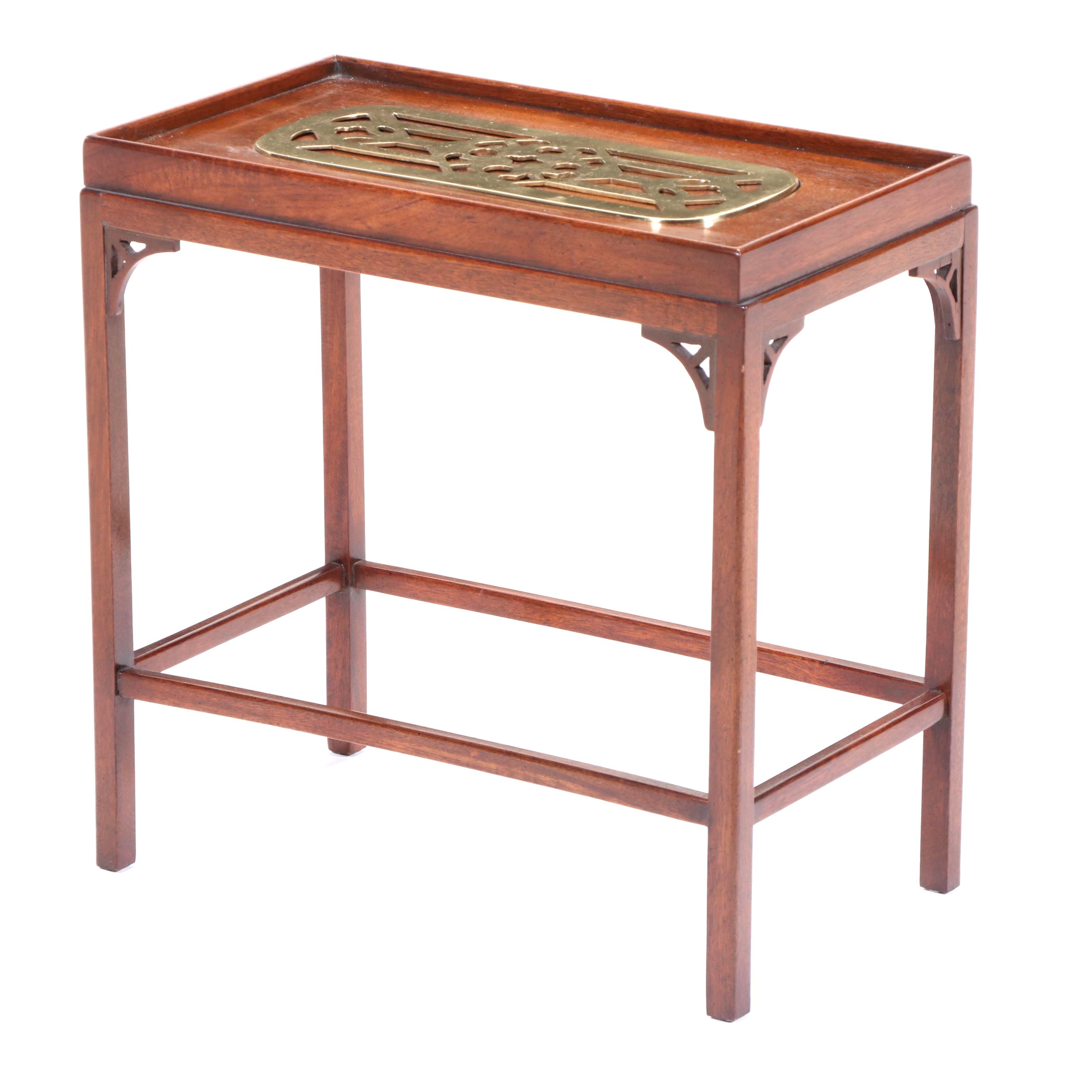 Baker Furniture Historic Charleston Collection Mahogany and Brass Side Table