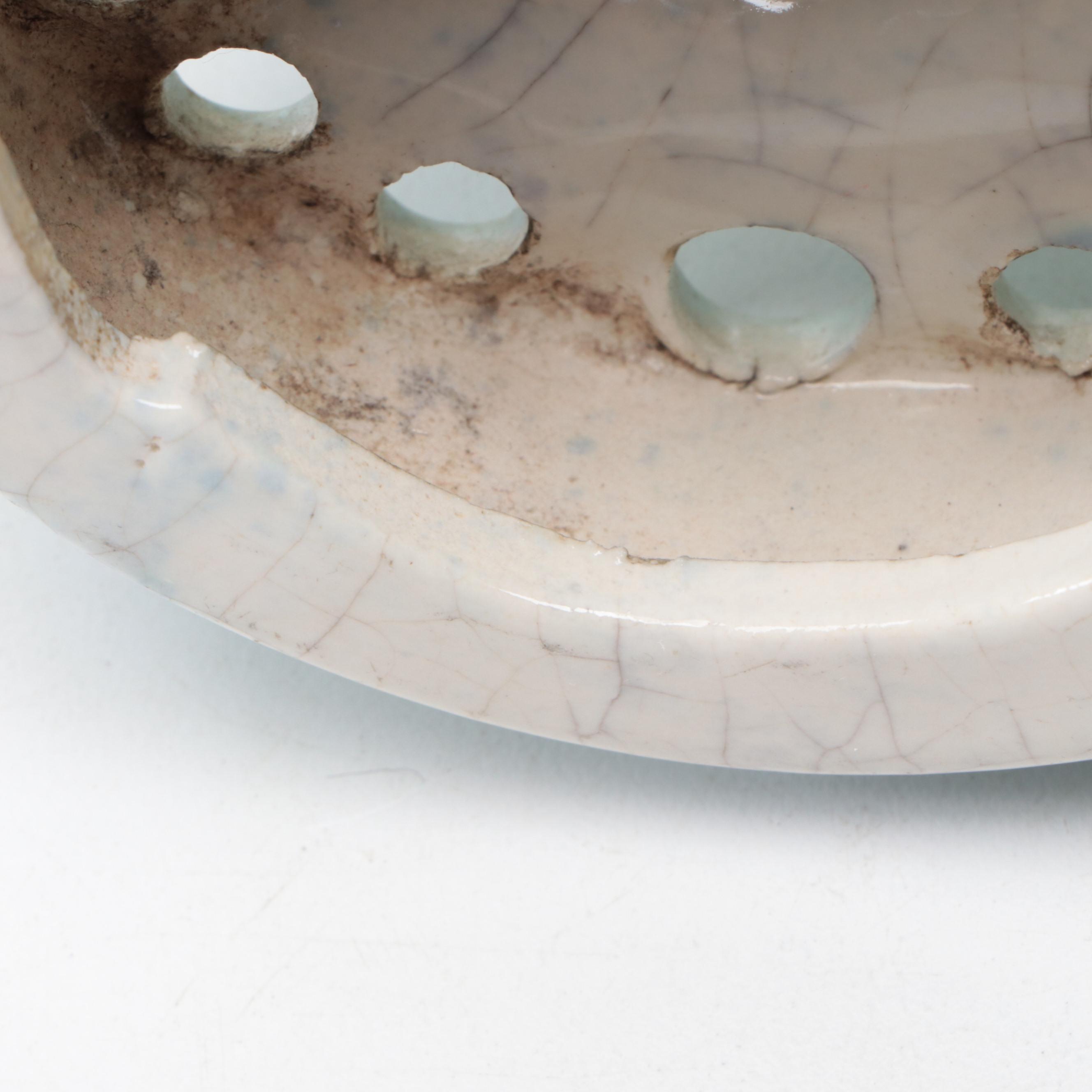 Glazed Ceramic Tropical Bird Planter with Ceramic Flower Frog and More