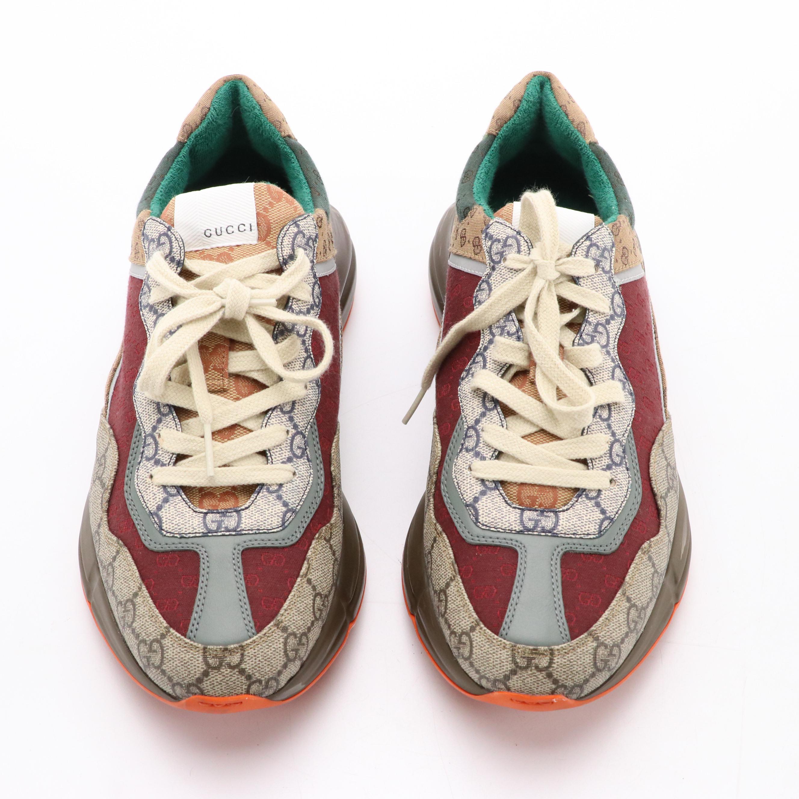 Gucci Multicolor GG Canvas Rhyton Sneakers in Box