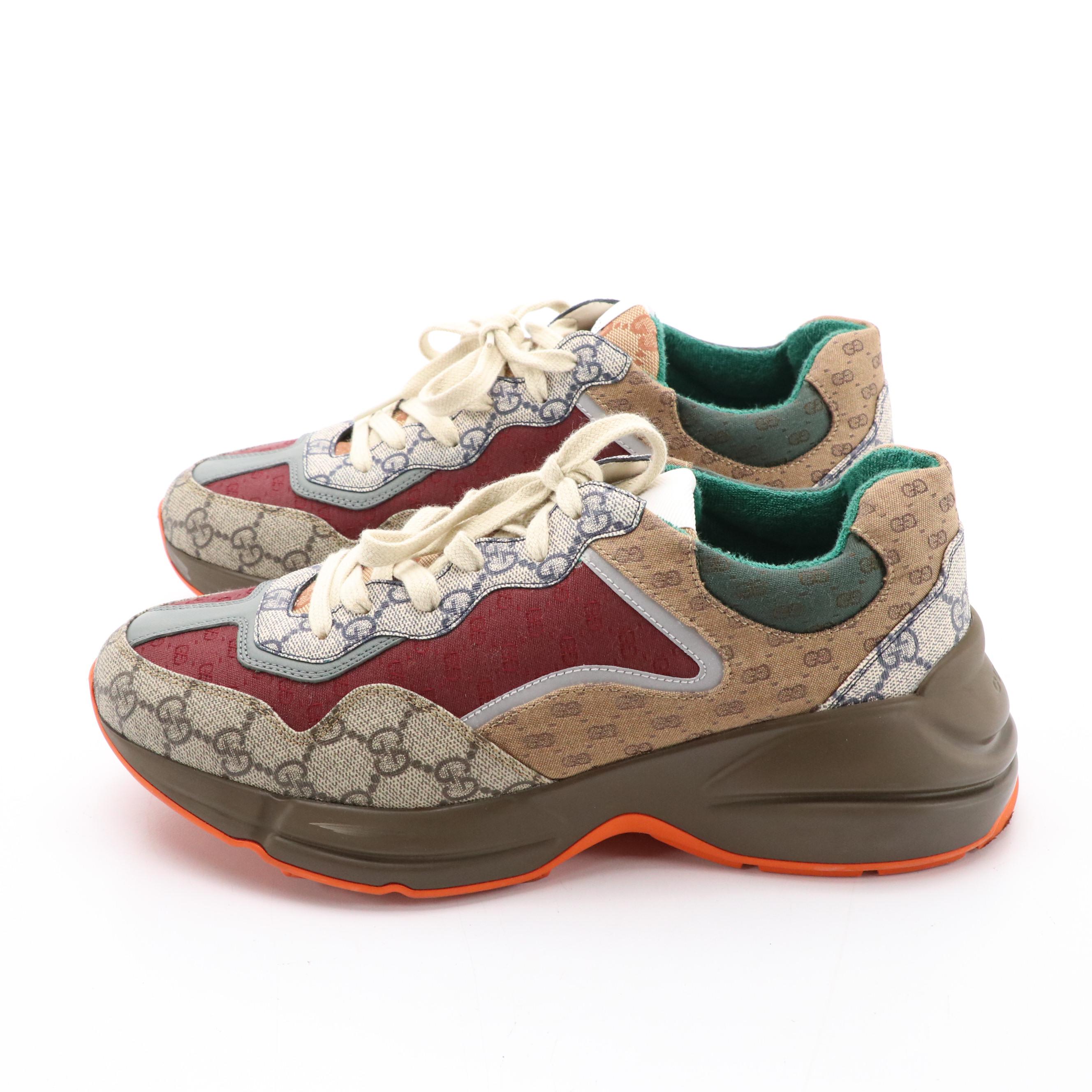 Gucci Multicolor GG Canvas Rhyton Sneakers in Box