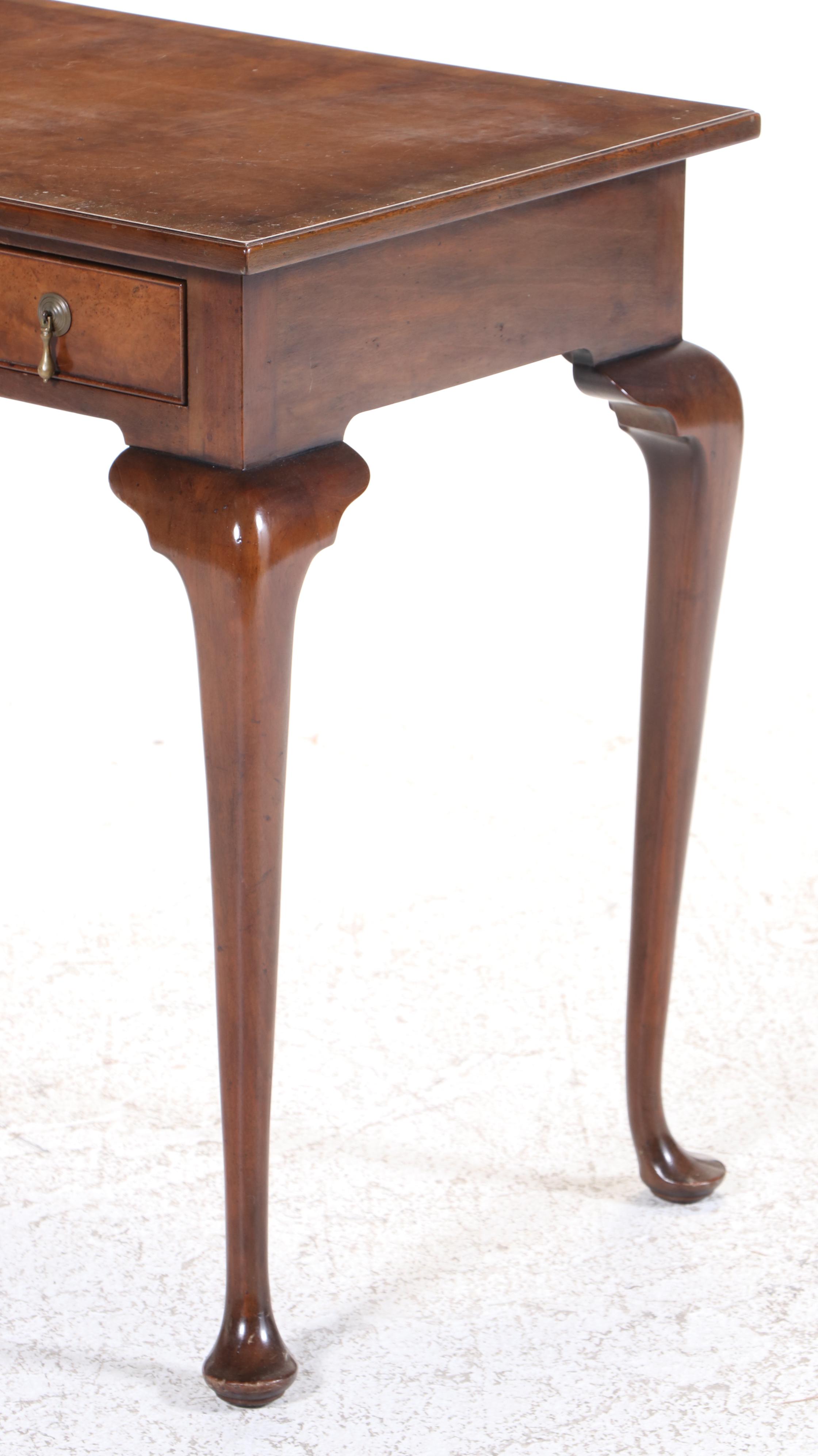 Kittinger Queen Anne Burled Walnut Writing Desk with Chair, Mid-20th Century