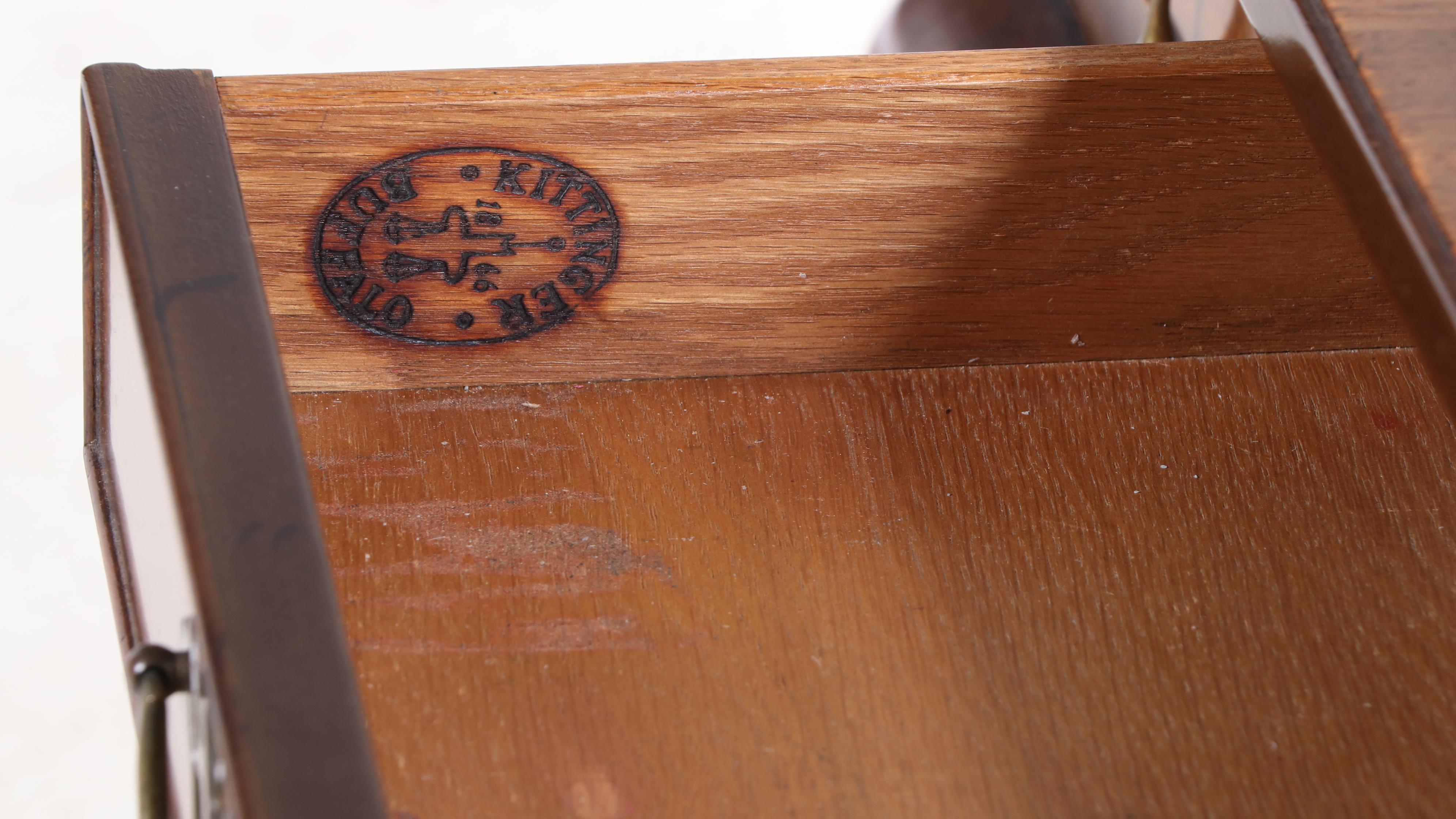 Kittinger Queen Anne Burled Walnut Writing Desk with Chair, Mid-20th Century