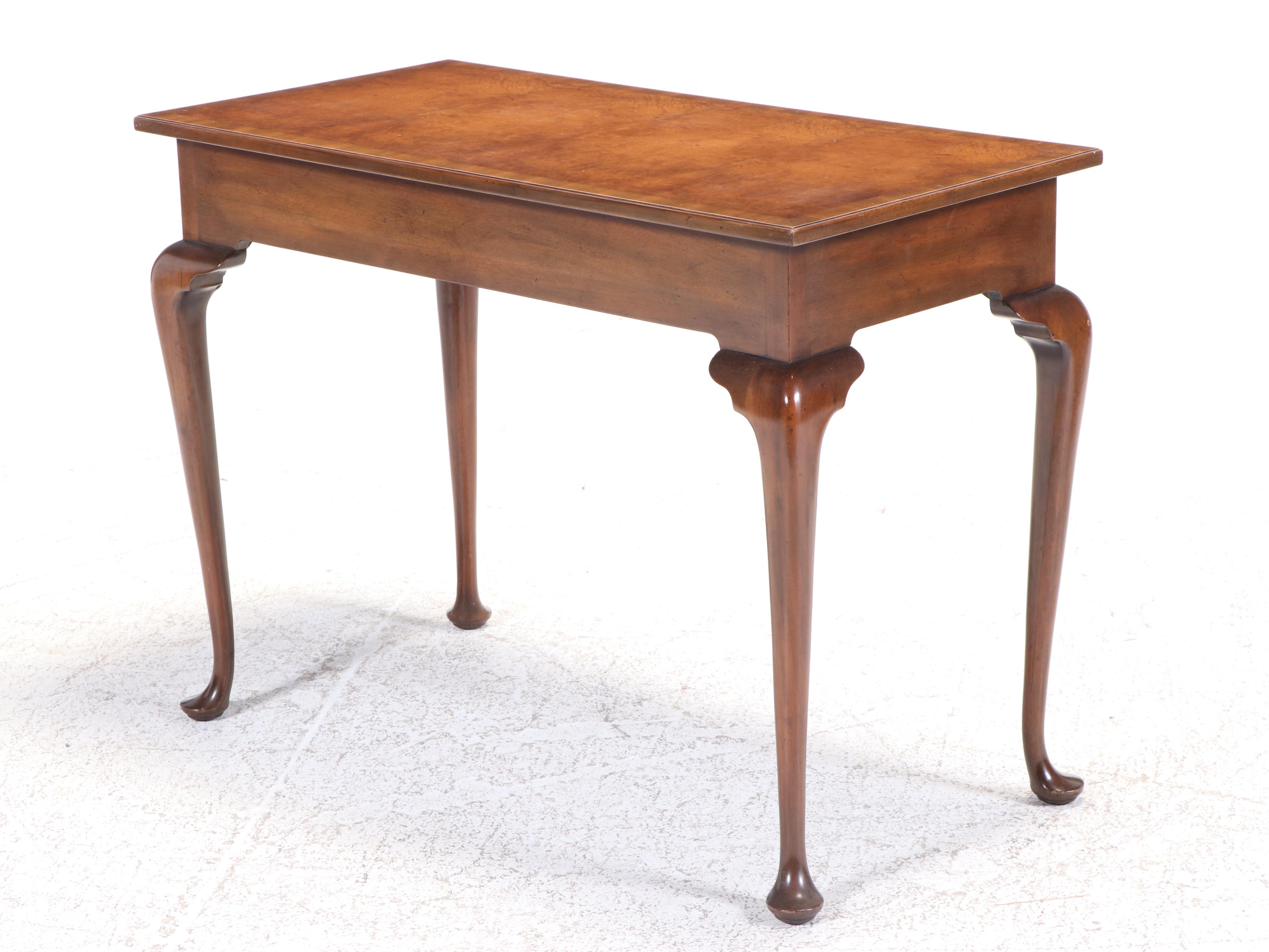 Kittinger Queen Anne Burled Walnut Writing Desk with Chair, Mid-20th Century