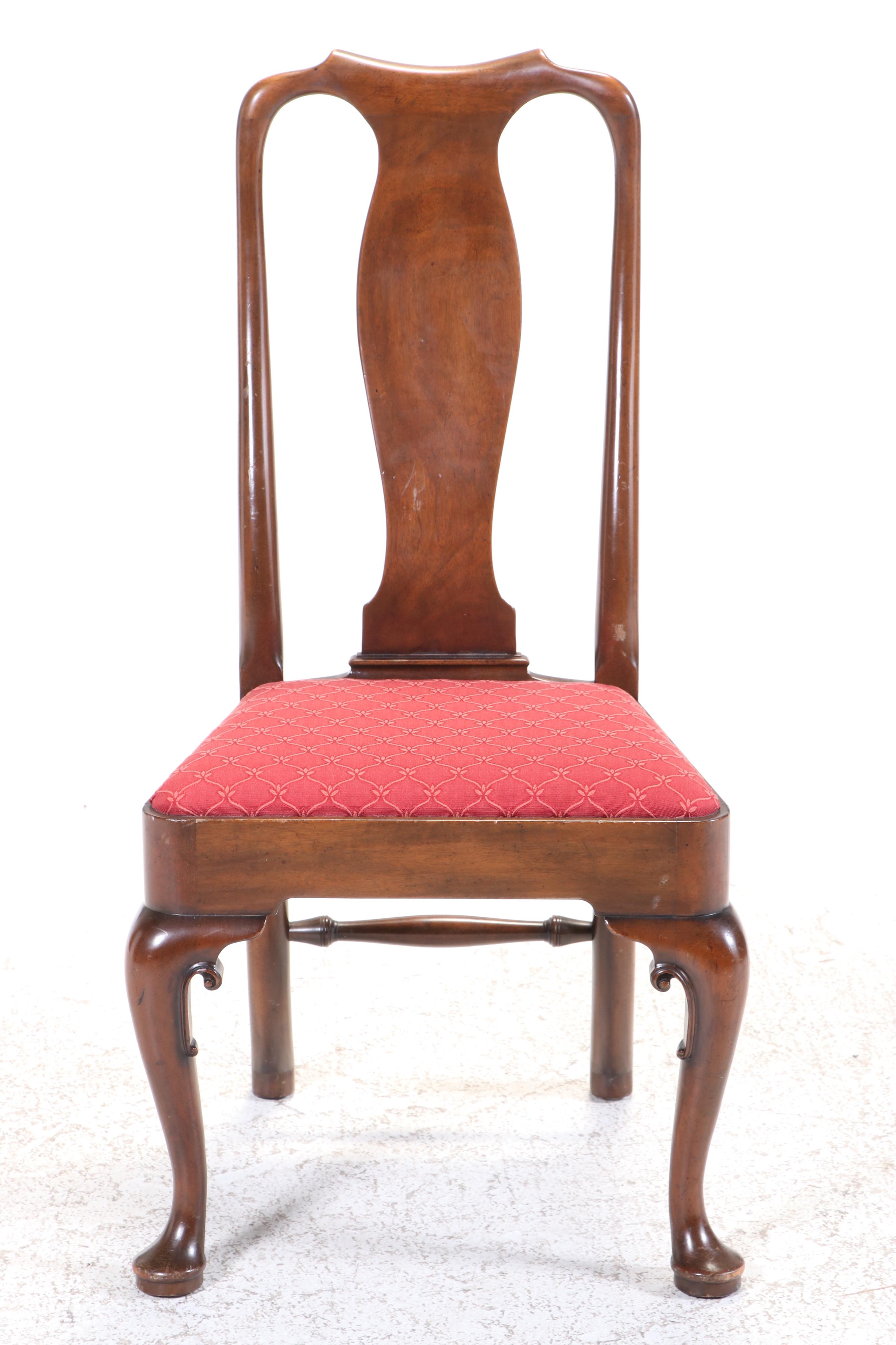 Kittinger Queen Anne Burled Walnut Writing Desk with Chair, Mid-20th Century