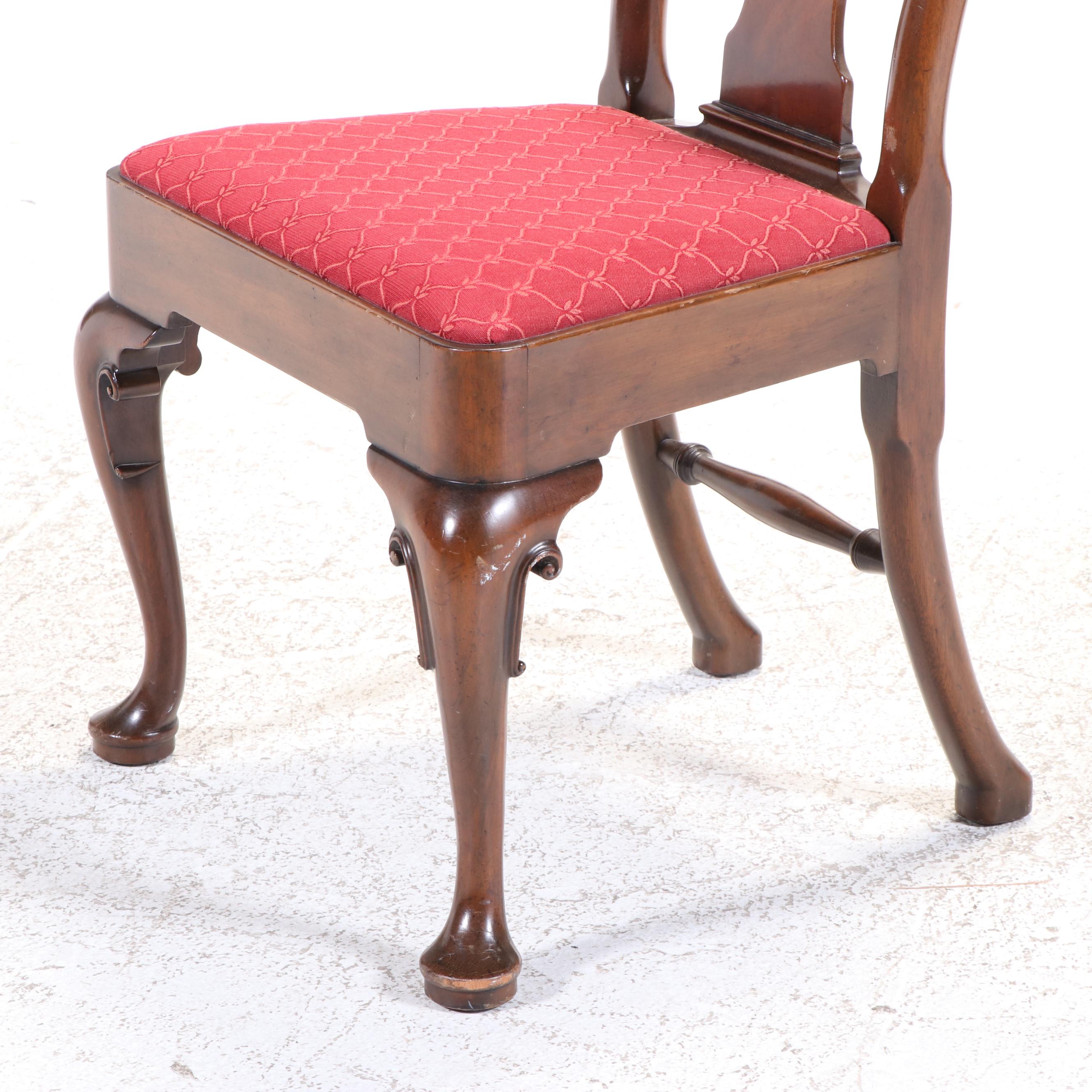 Kittinger Queen Anne Burled Walnut Writing Desk with Chair, Mid-20th Century