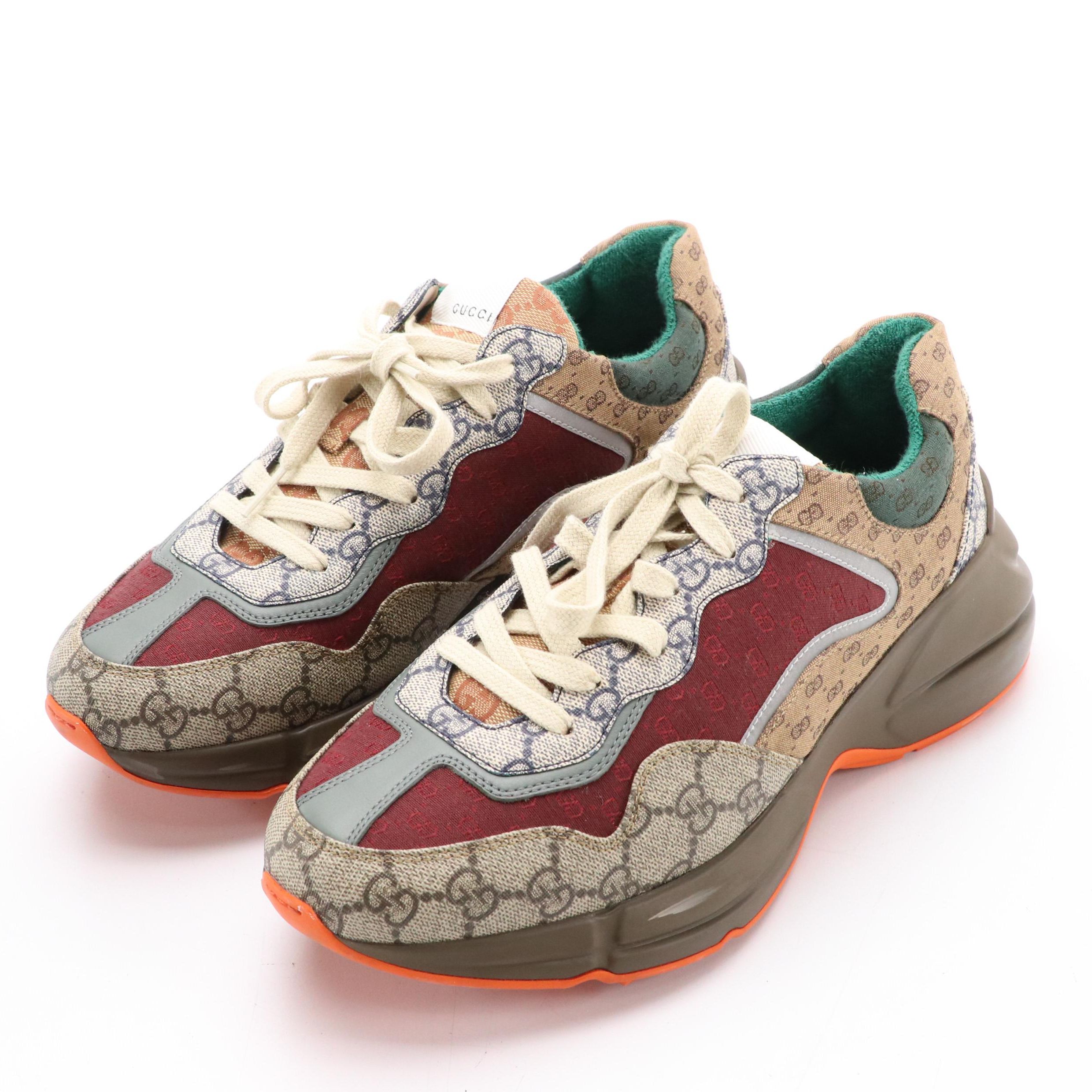Gucci Multicolor GG Canvas Rhyton Sneakers in Box