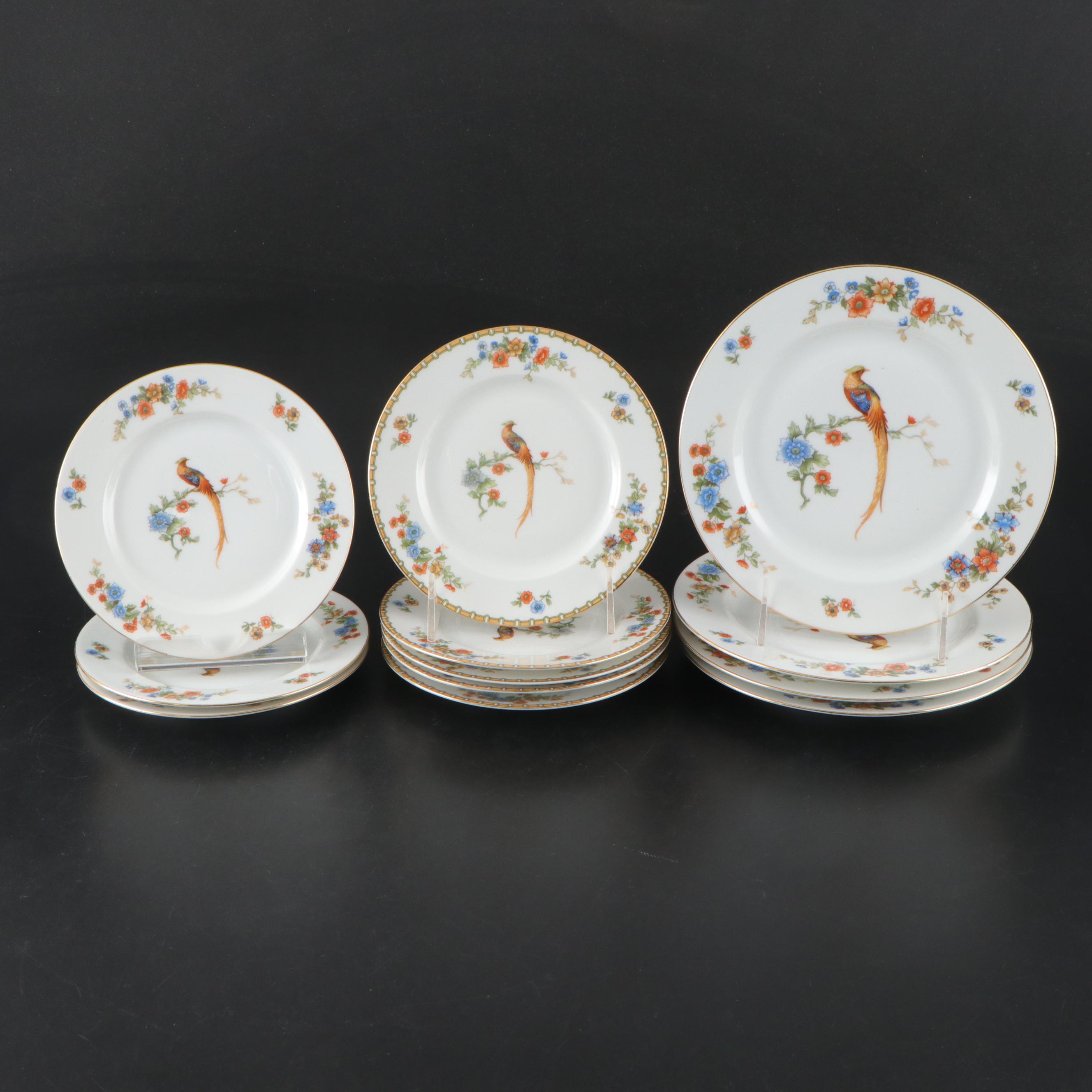 Altrohlau "Golden Pheasant" Porcelain Dinnerware, Early 20th Century