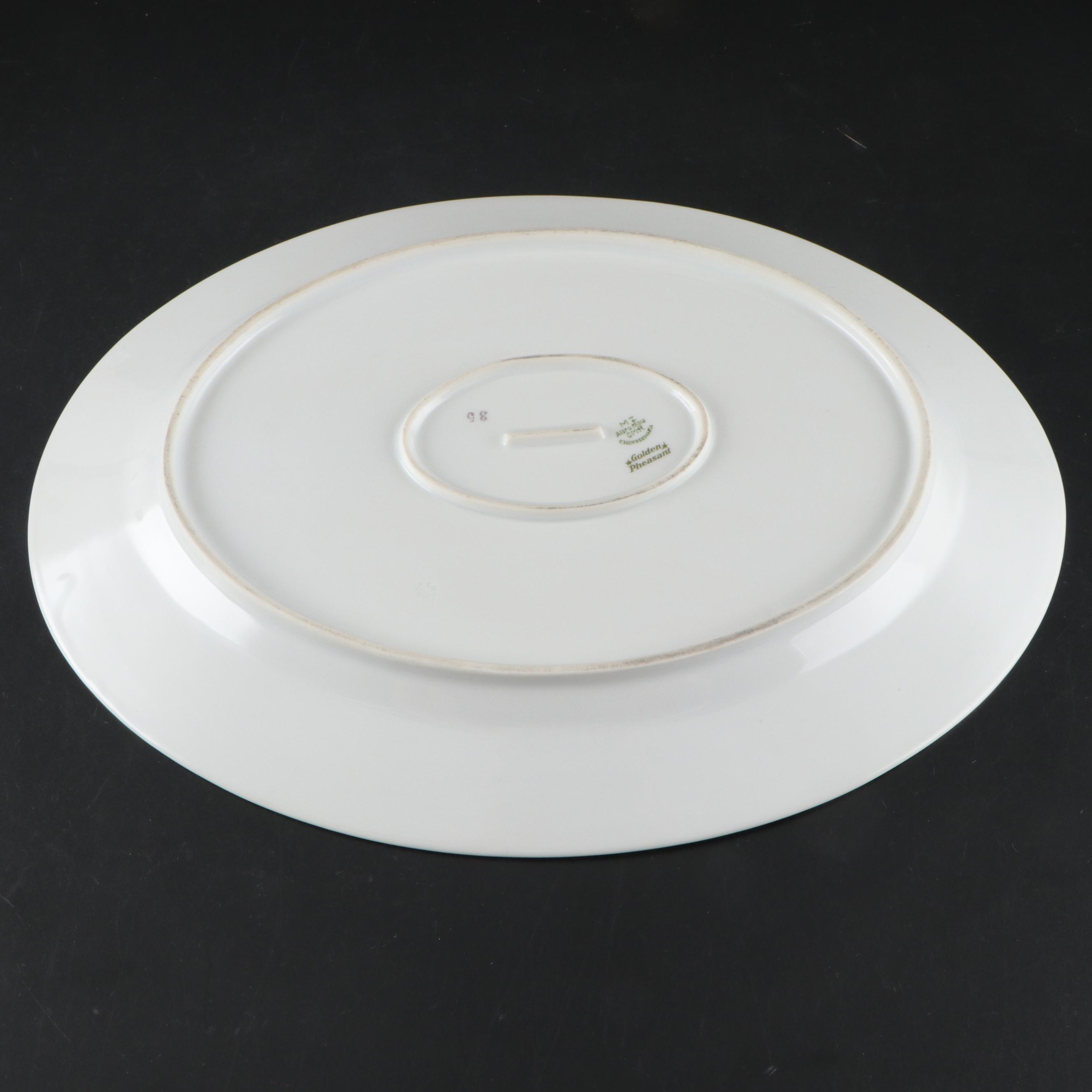 Altrohlau "Golden Pheasant" Porcelain Dinnerware, Early 20th Century