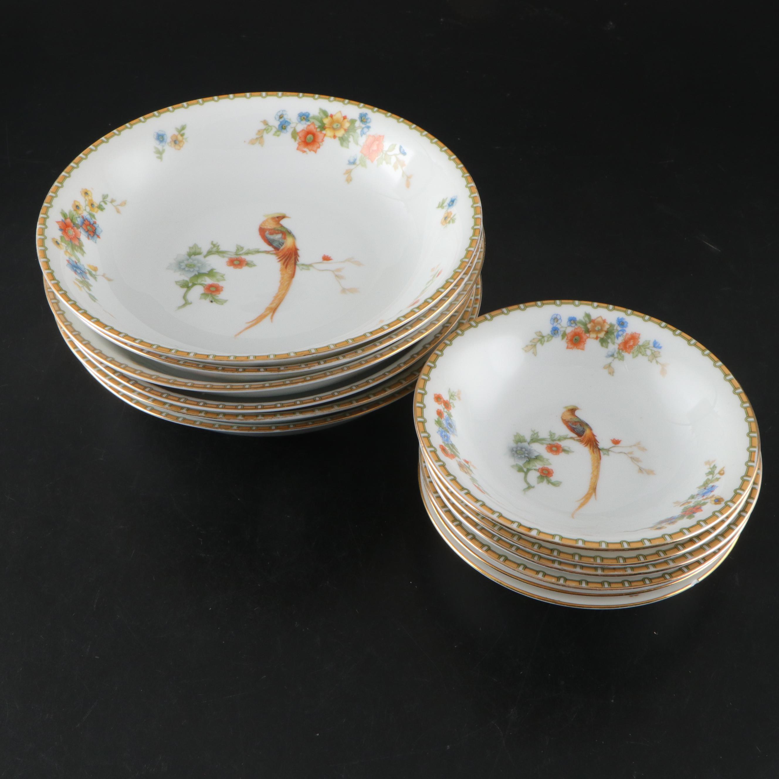 Altrohlau "Golden Pheasant" Porcelain Dinnerware, Early 20th Century