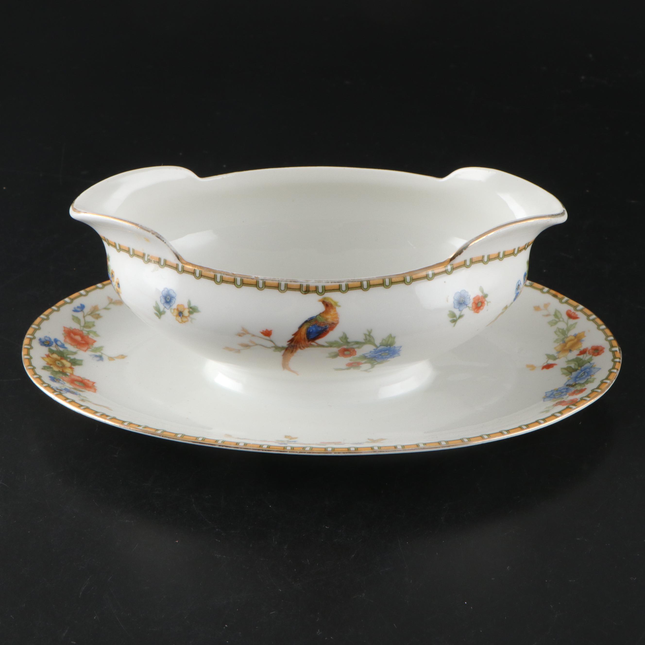Altrohlau "Golden Pheasant" Porcelain Dinnerware, Early 20th Century