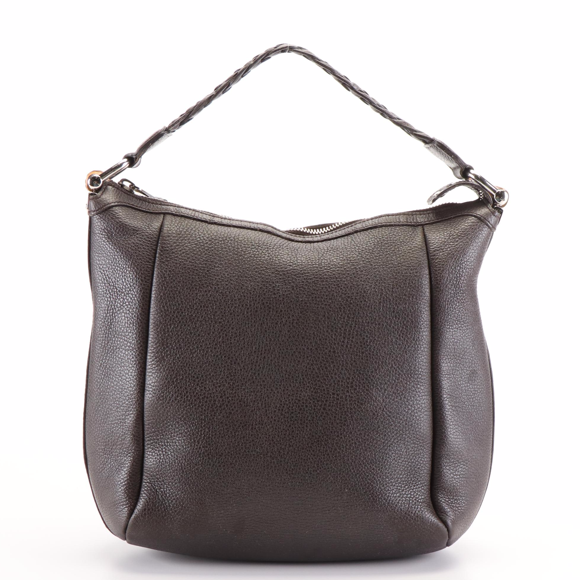 Gucci Bamboo Tote in Brown Pebbled Leather