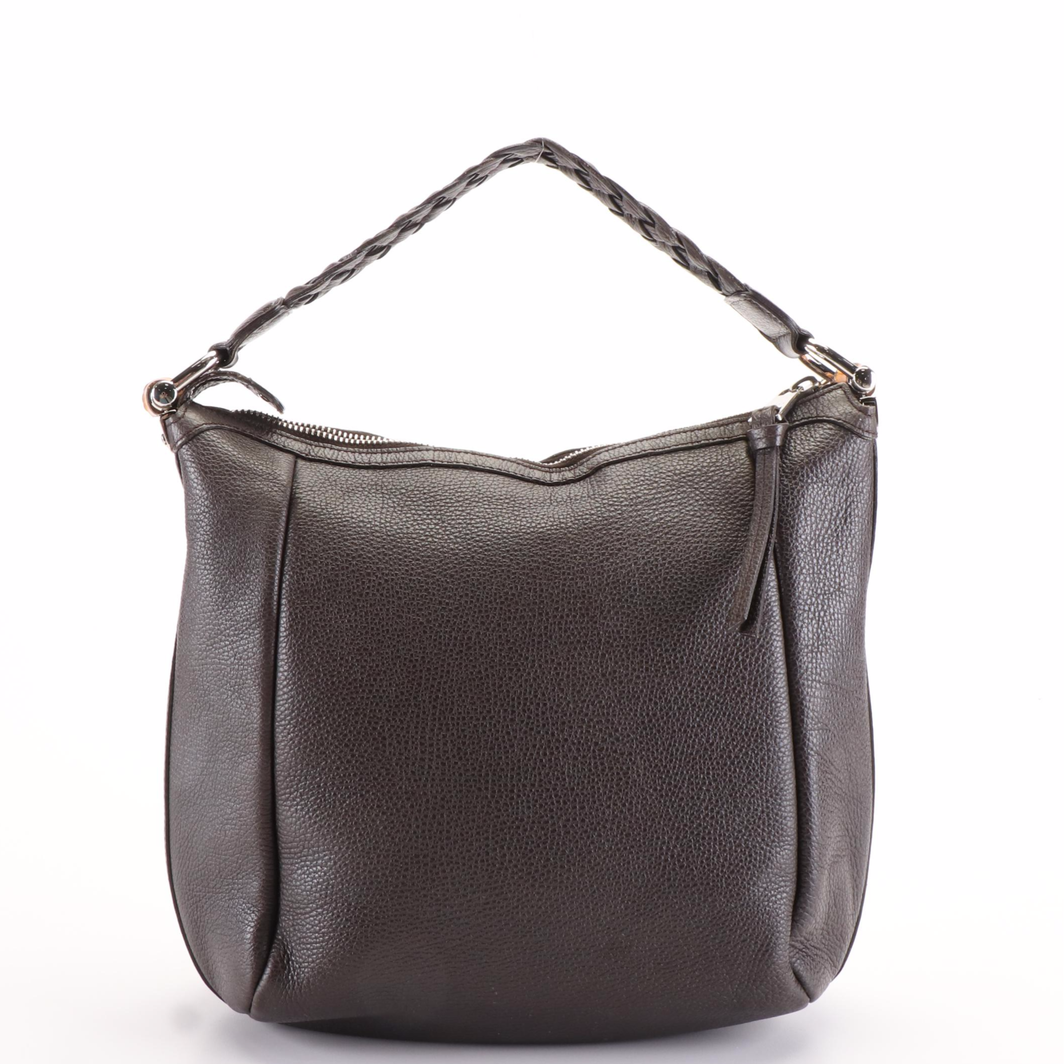 Gucci Bamboo Tote in Brown Pebbled Leather