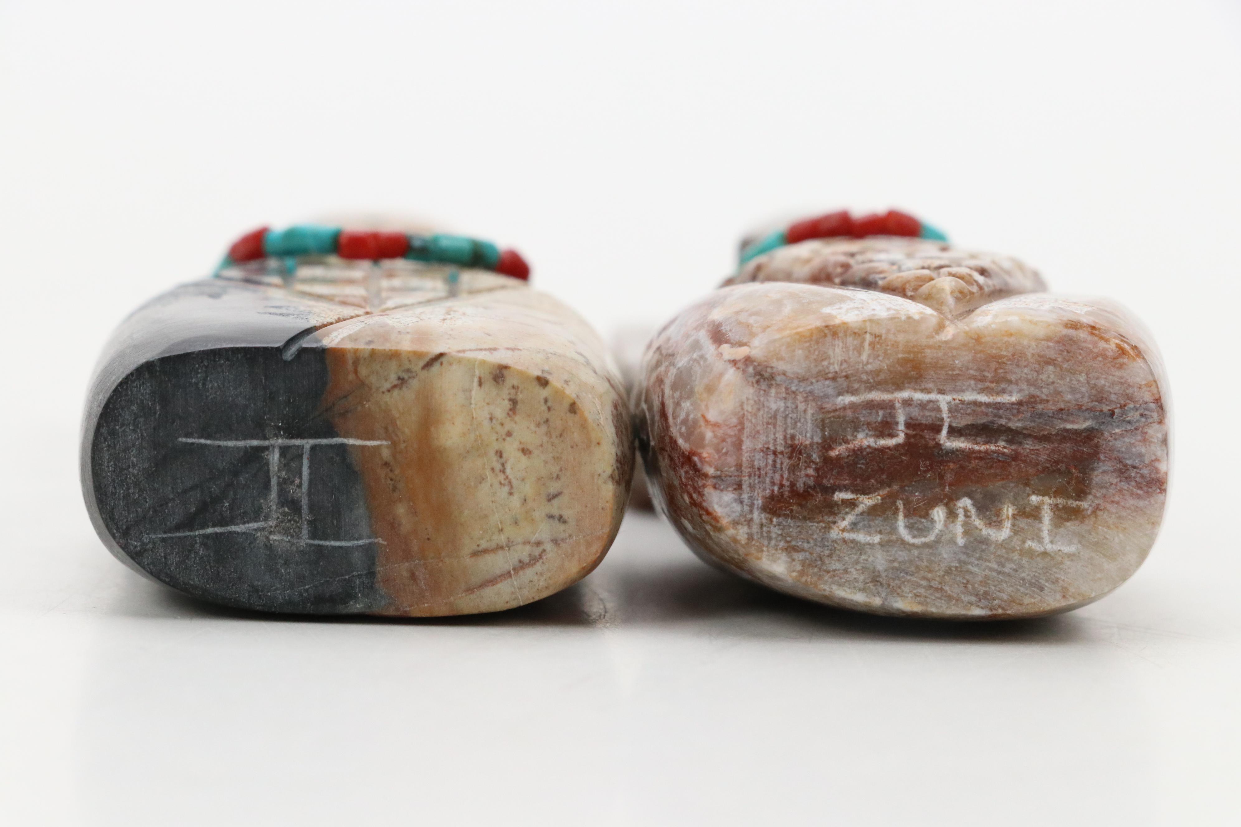 Weahkee Navajo Carved Stone Bear with Zuni Fetish Figures and More