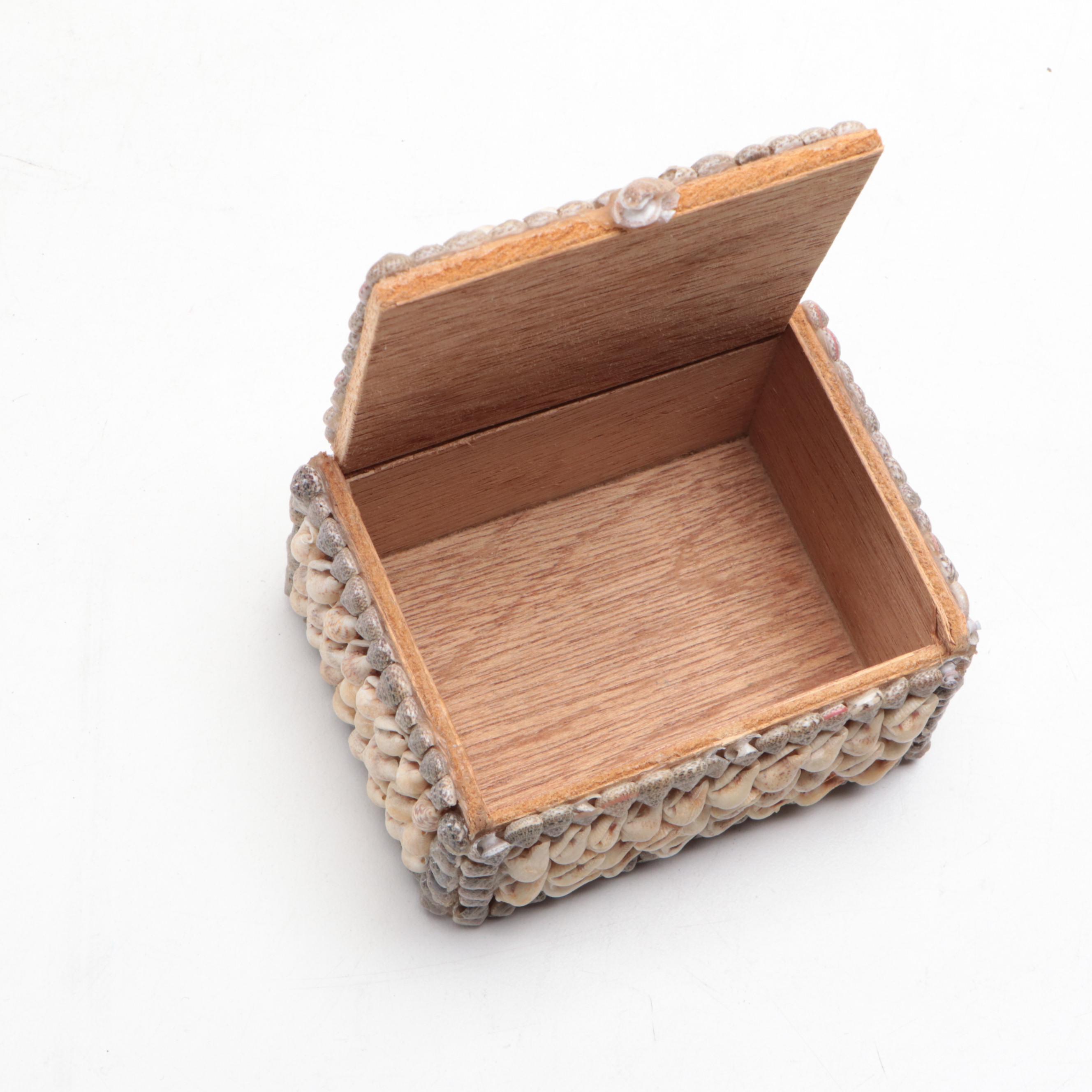 Seashell Embellished Rectangular and Square Boxes