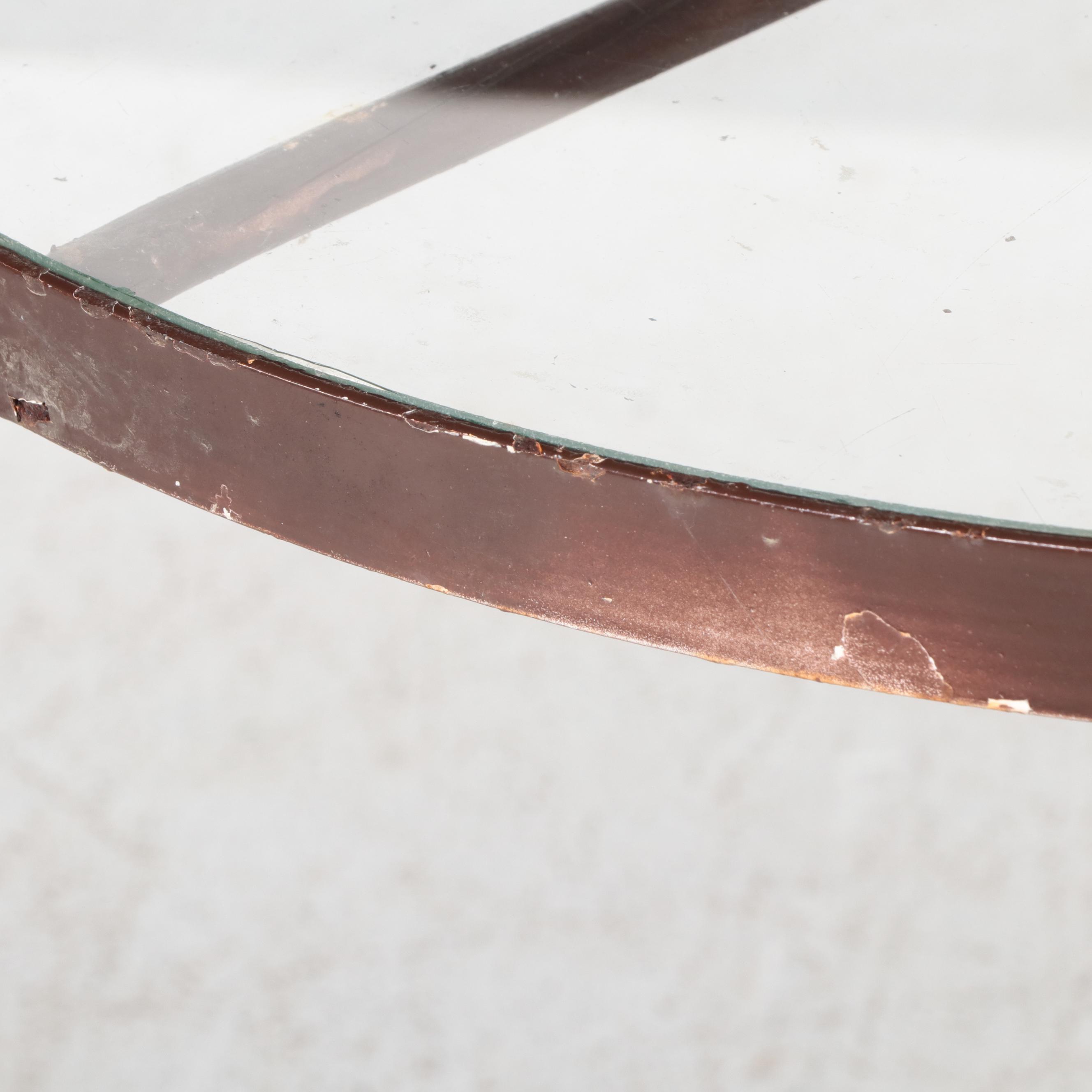 Set of Four Victorian Eastlake Style Walnut Chairs and Metal Glass Top Table