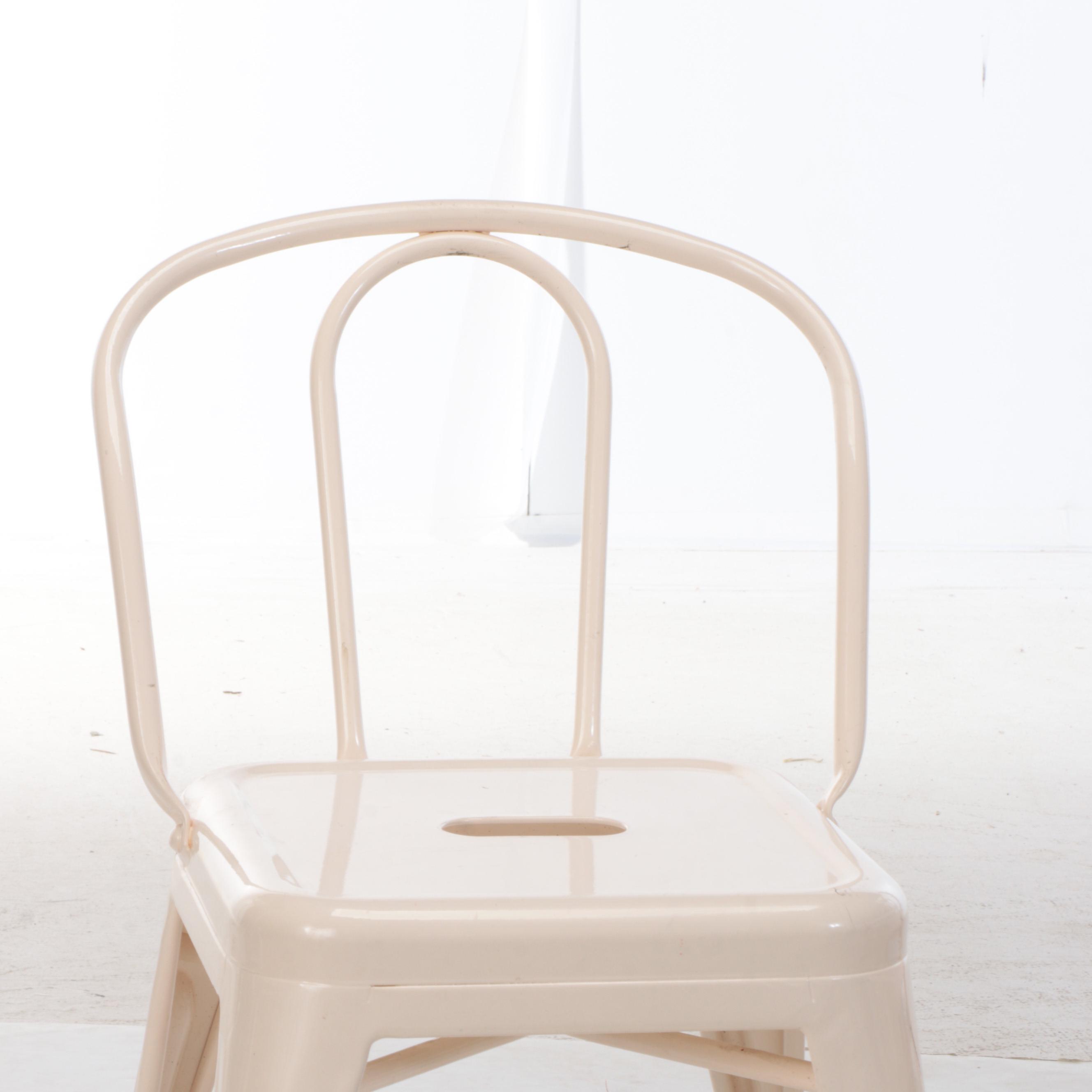 Pair of Creative Co-Op White Metal Stacking Children's Chairs