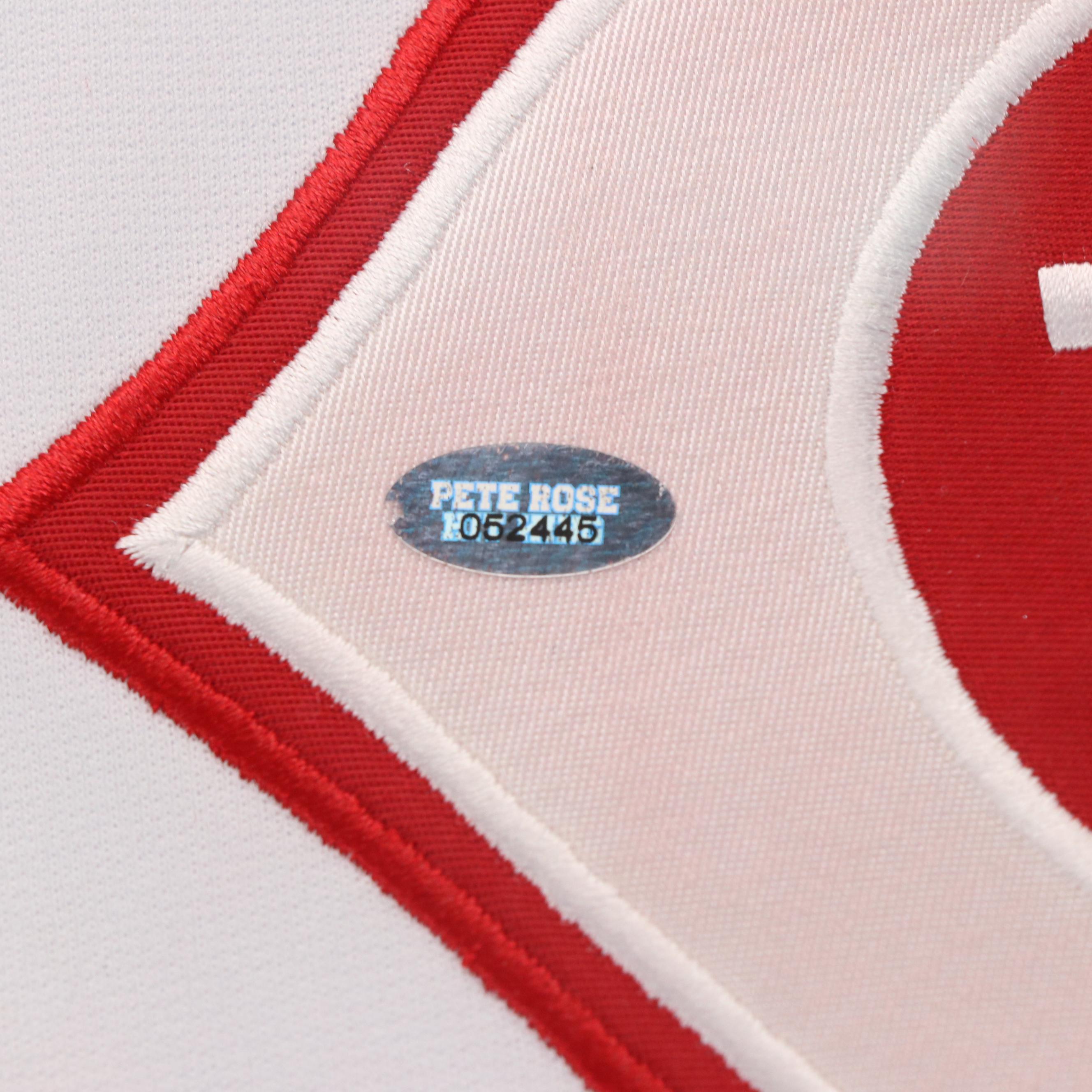 Pete Rose Signed "Charlie Hustle" Cincinnati Reds Framed Baseball Jersey