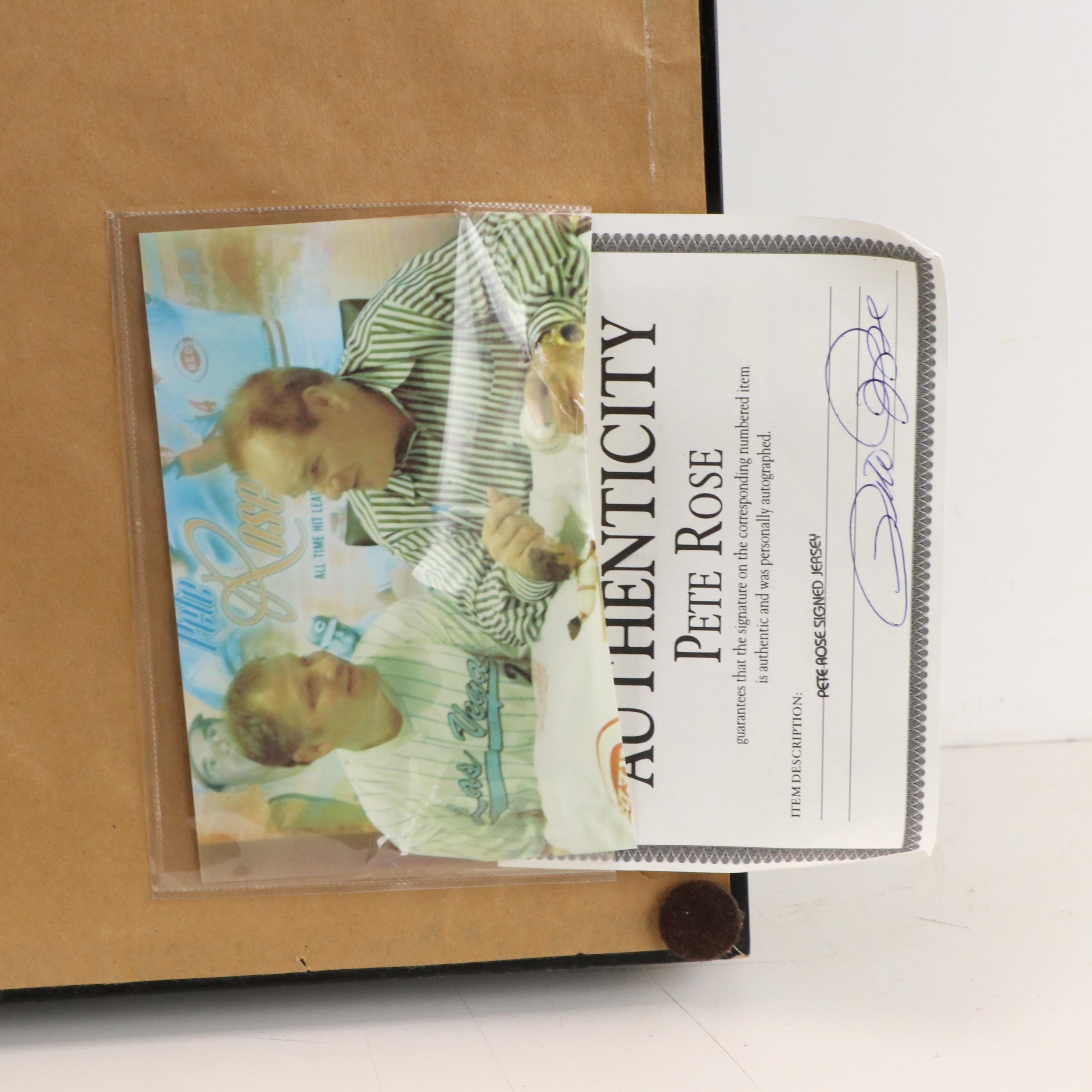 Pete Rose Signed "Charlie Hustle" Cincinnati Reds Framed Baseball Jersey