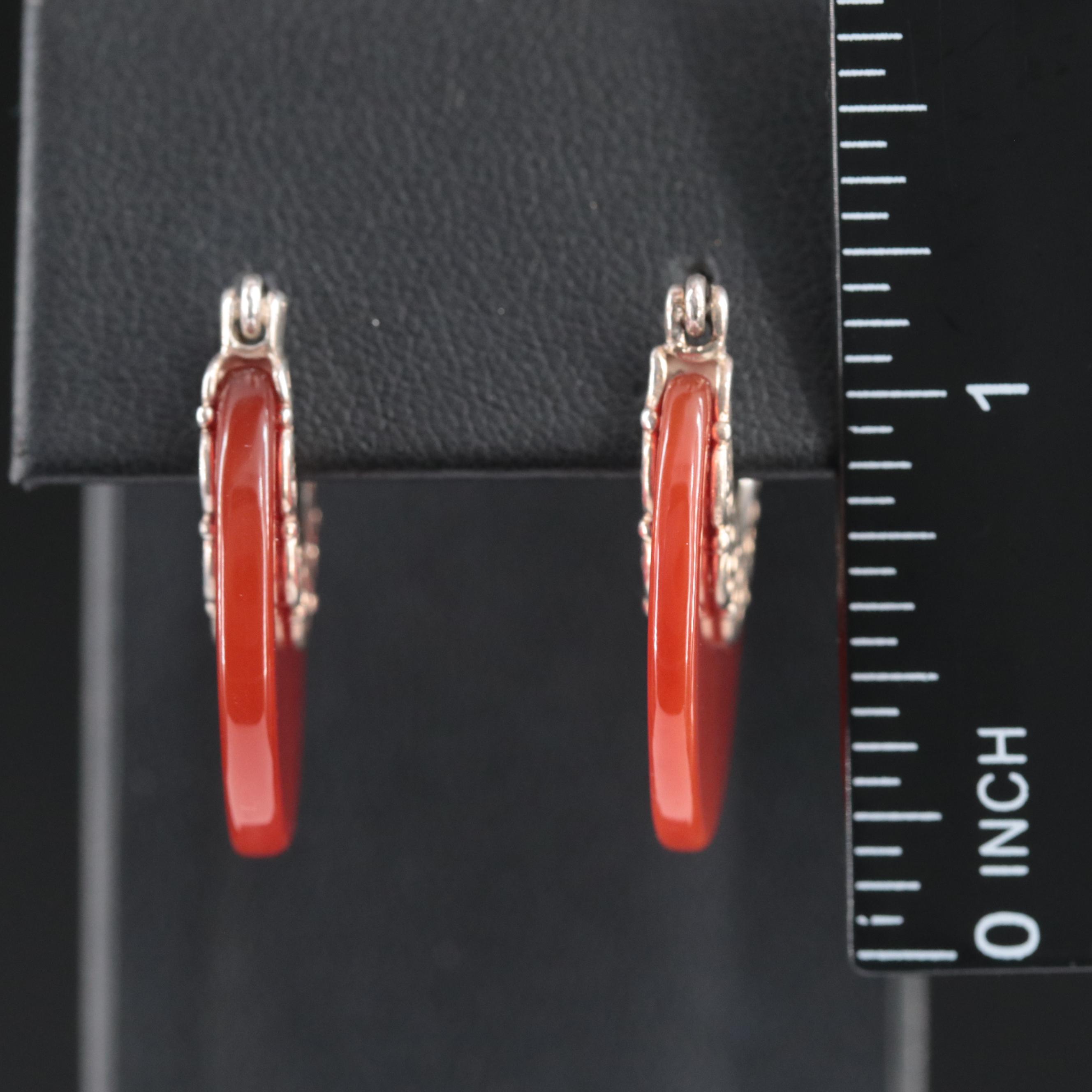 Meran Sterling Carnelian Earrings