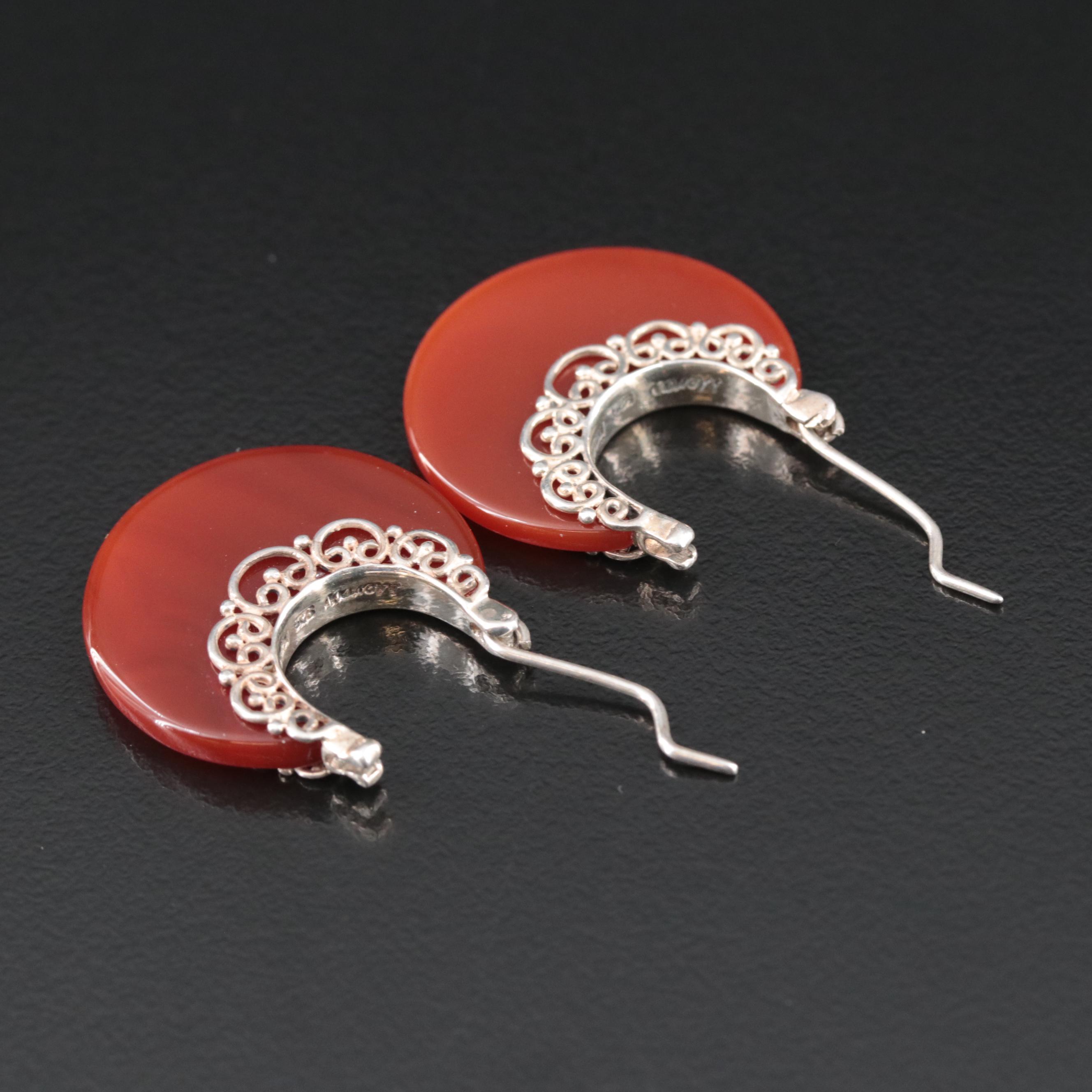 Meran Sterling Carnelian Earrings