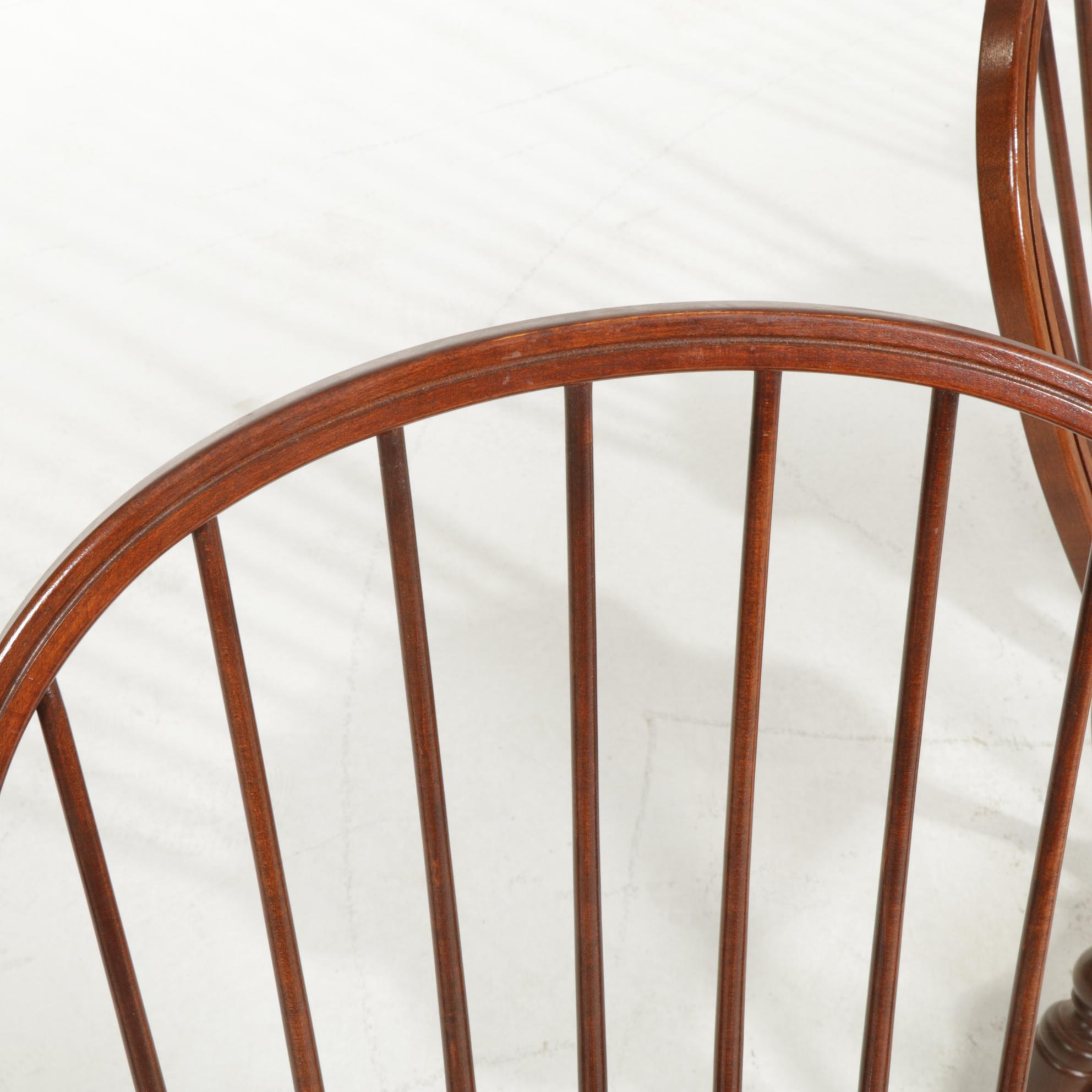 Four E.R. Buck Solid Maple Windsor Chairs, Late 20th Century