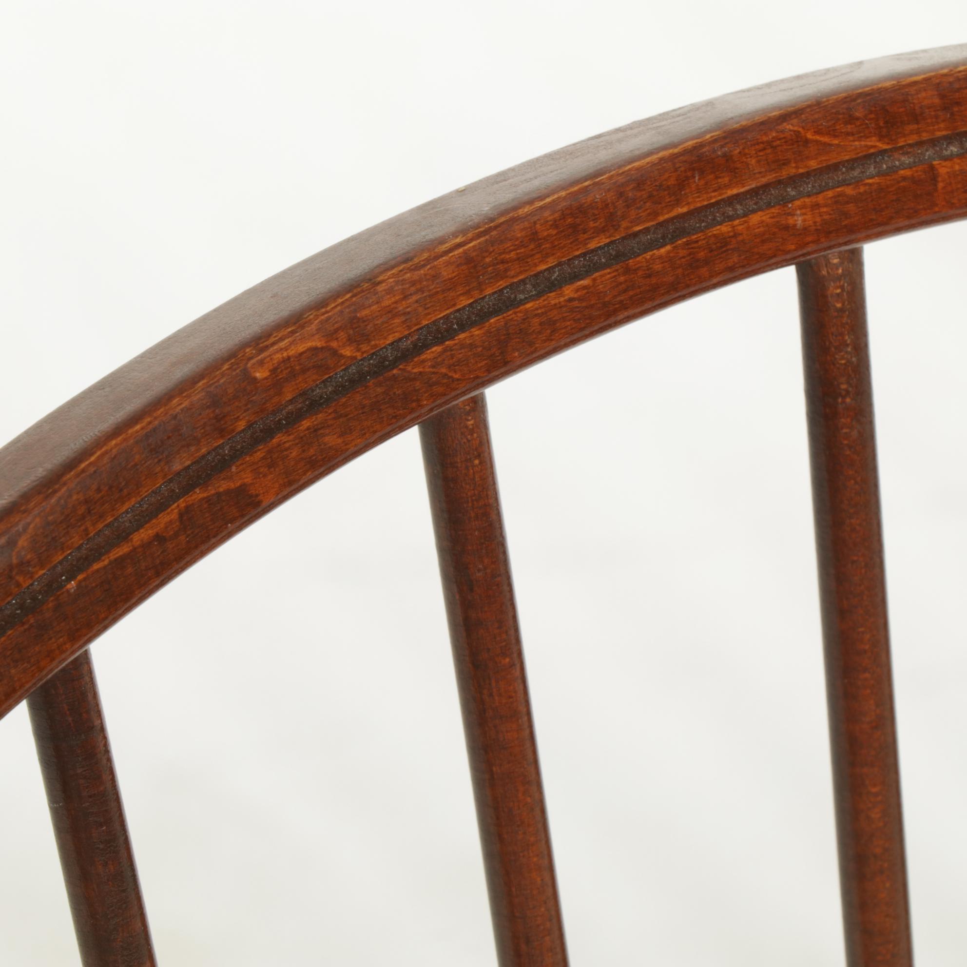 Four E.R. Buck Solid Maple Windsor Chairs, Late 20th Century