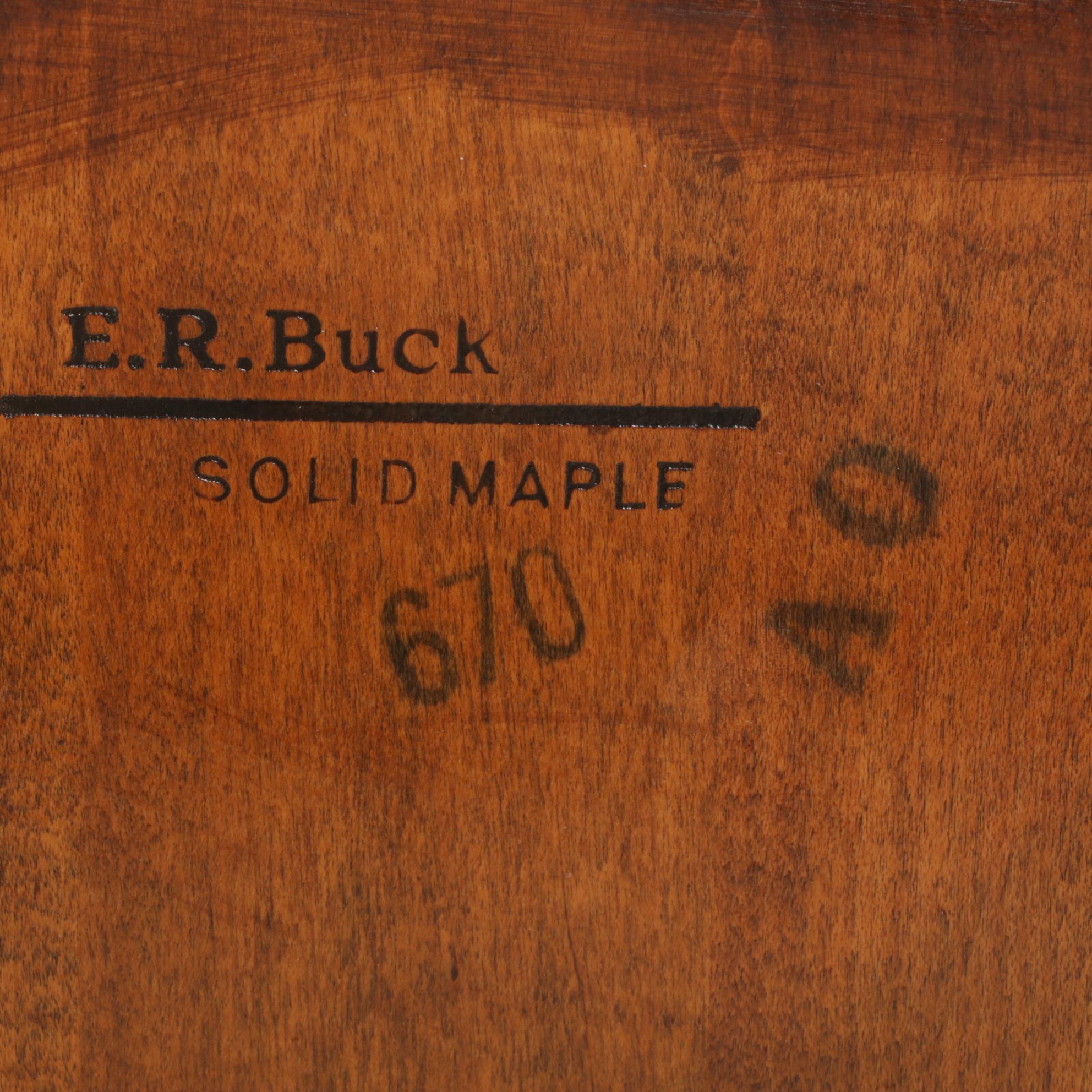 Four E.R. Buck Solid Maple Windsor Chairs, Late 20th Century