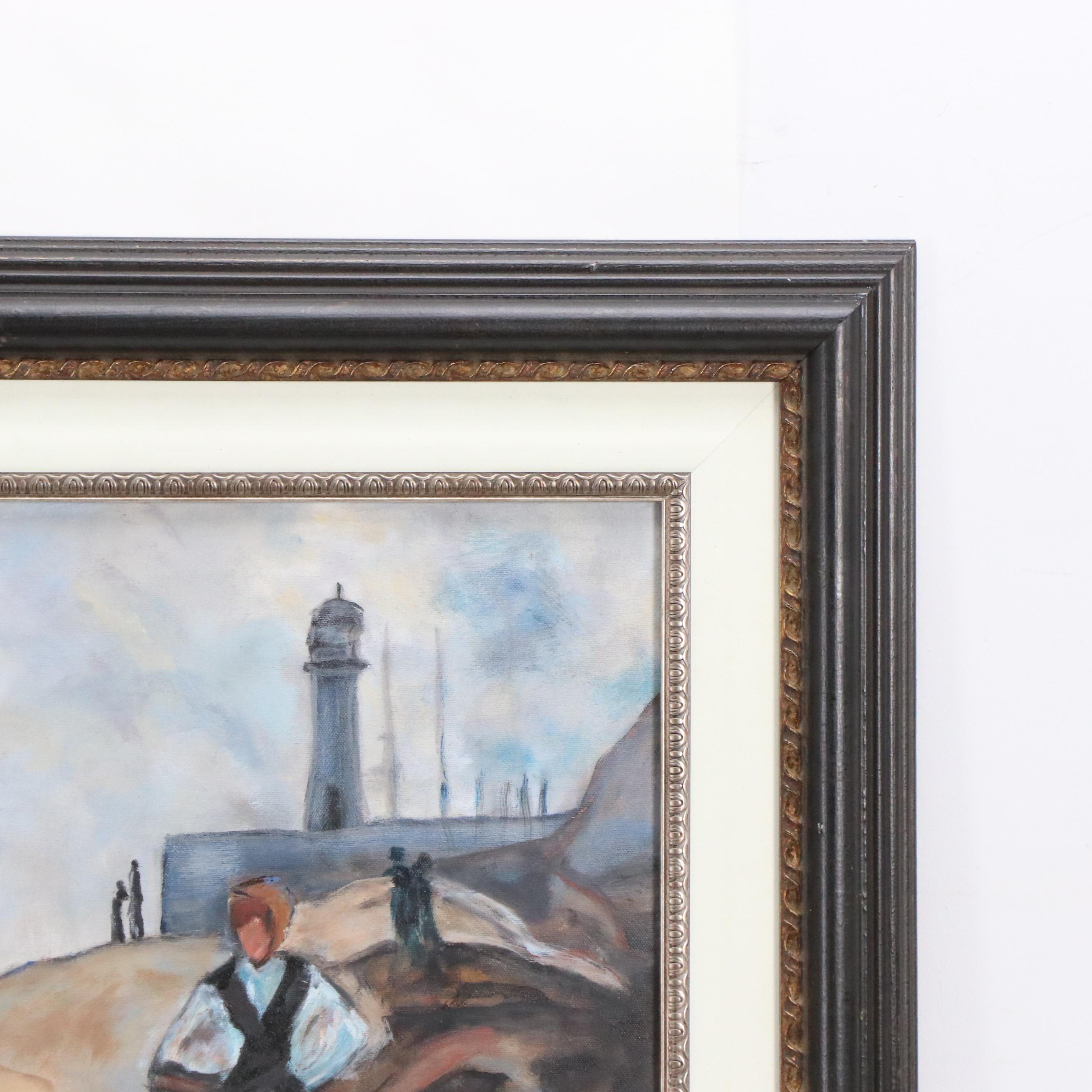 Oil Painting After John Singer Sargent "The Oyster Gatherers Of Cancale"