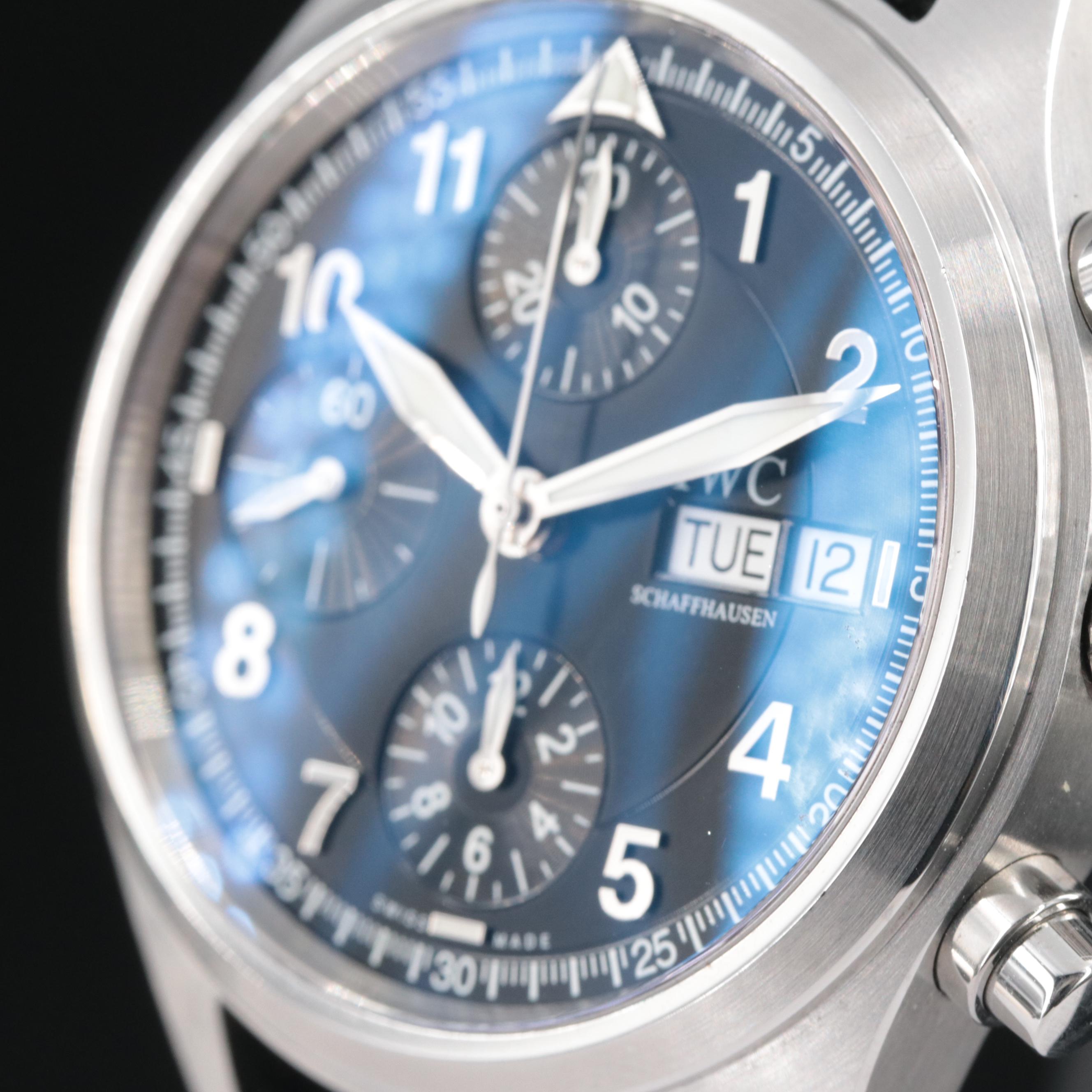 IWC Pilot Spitfire Chronograph 39mm Steel Black Automatic Watch