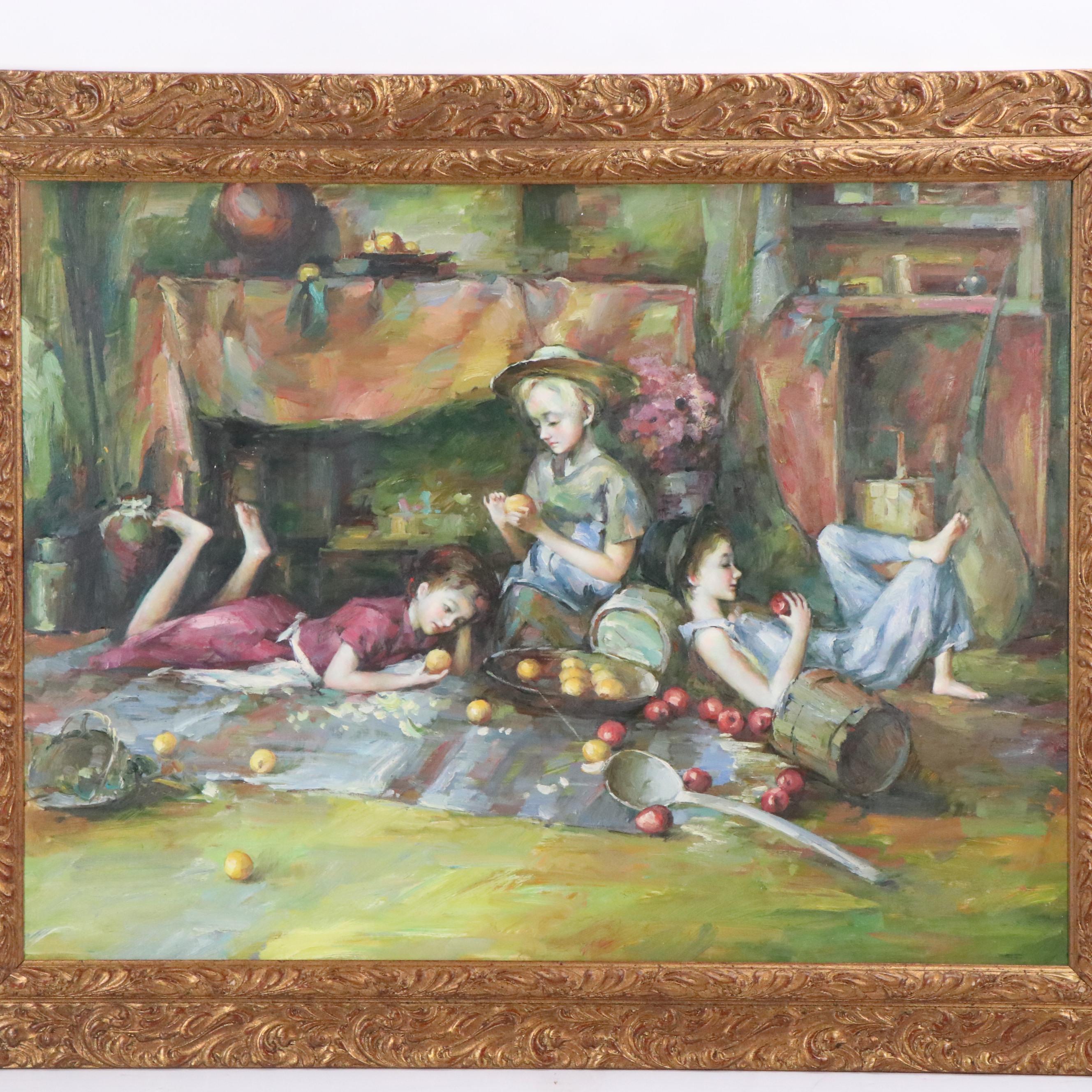 Oil Painting After Morgan Weistling "Apples and Oranges"