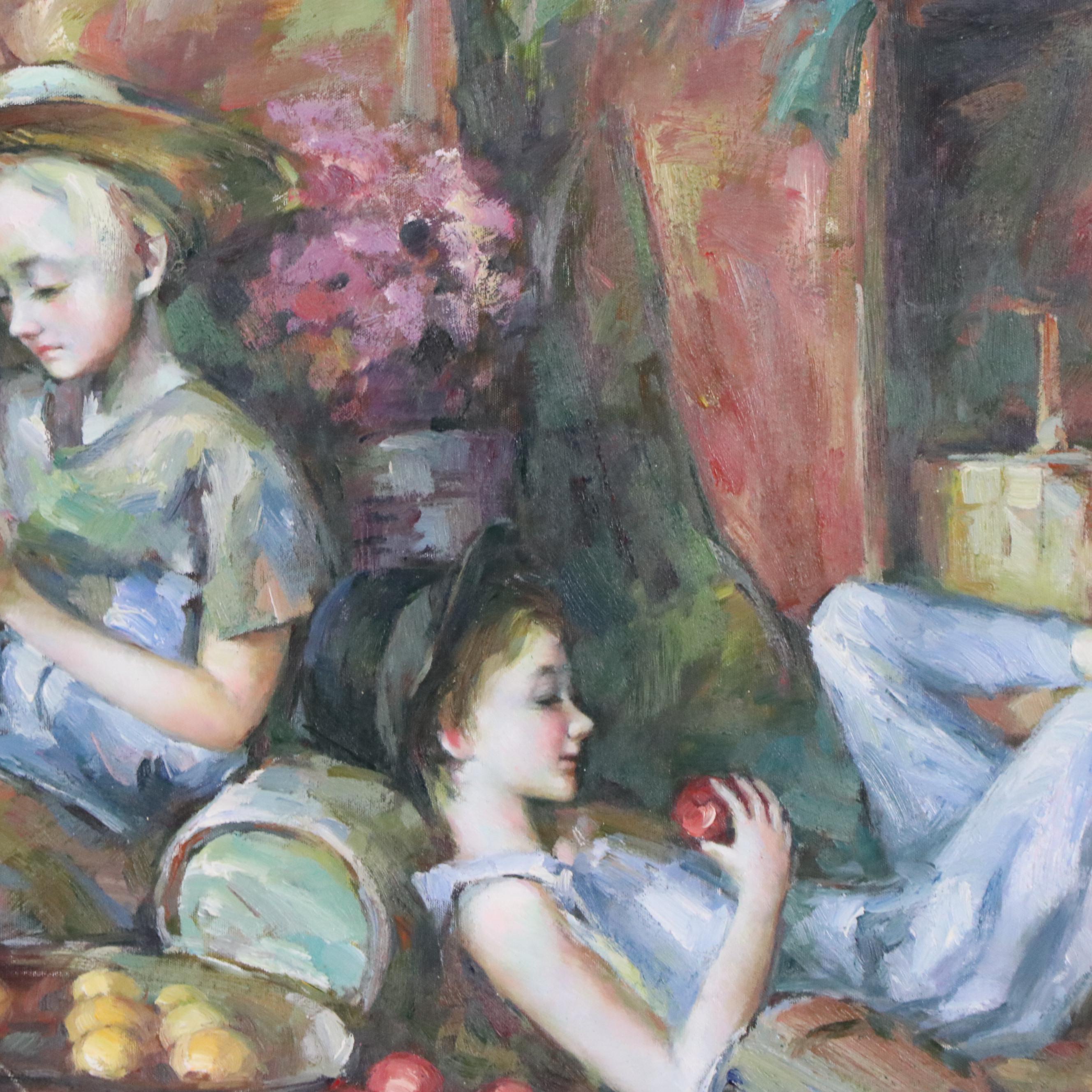 Oil Painting After Morgan Weistling "Apples and Oranges"