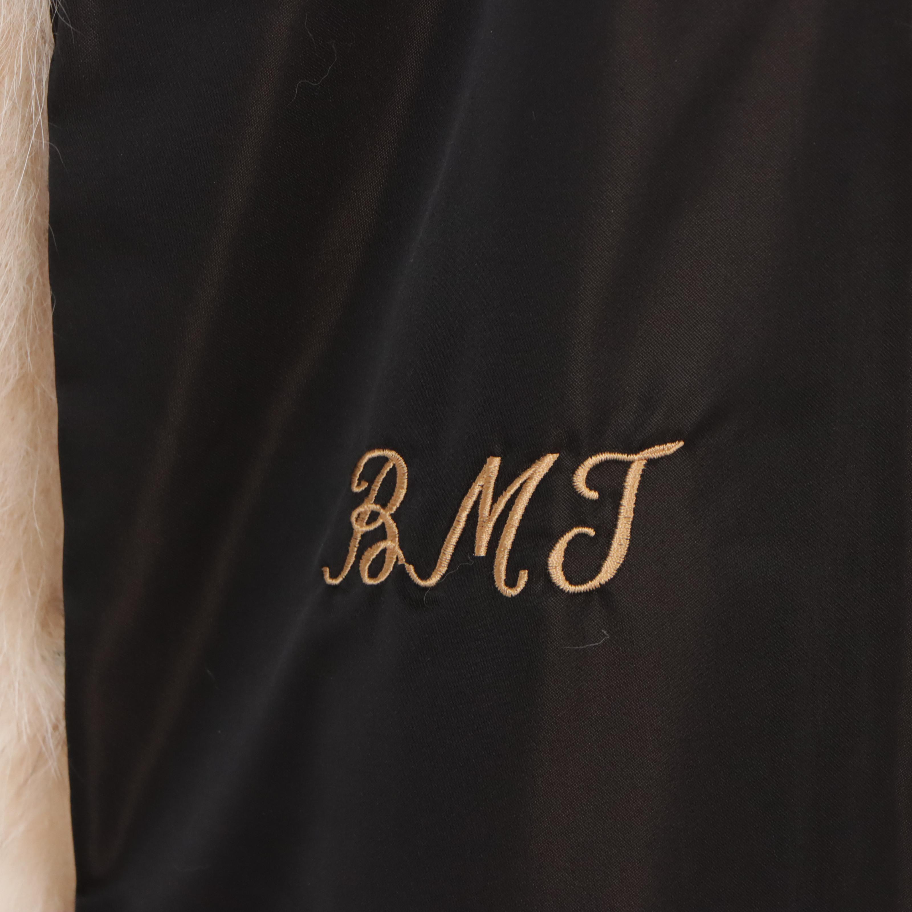 Grecian Mink Fur Coat with Crystal Fox Fur Trim