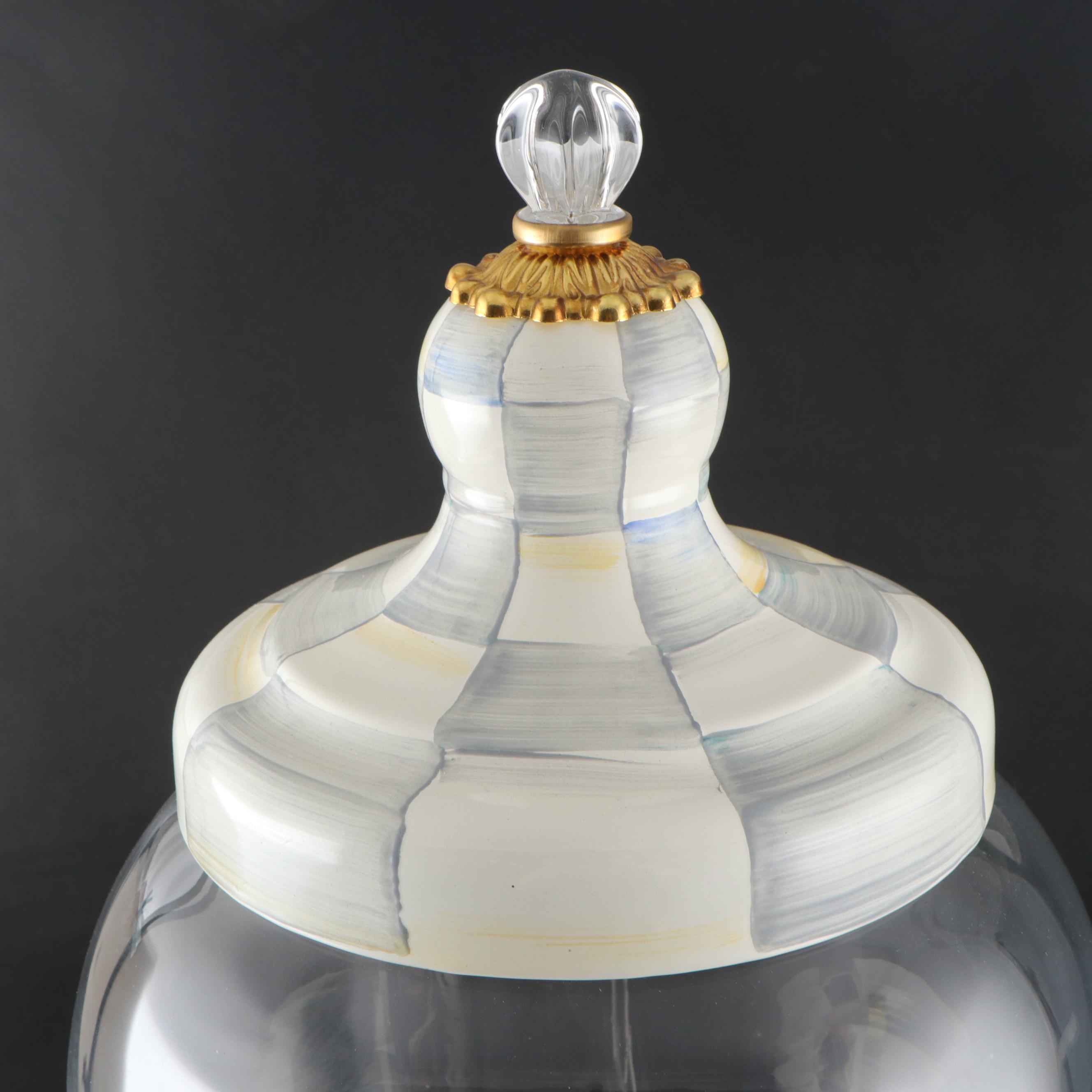 MacKenzie-Childs Checkered Pattern Enameled Metal Drink Dispenser