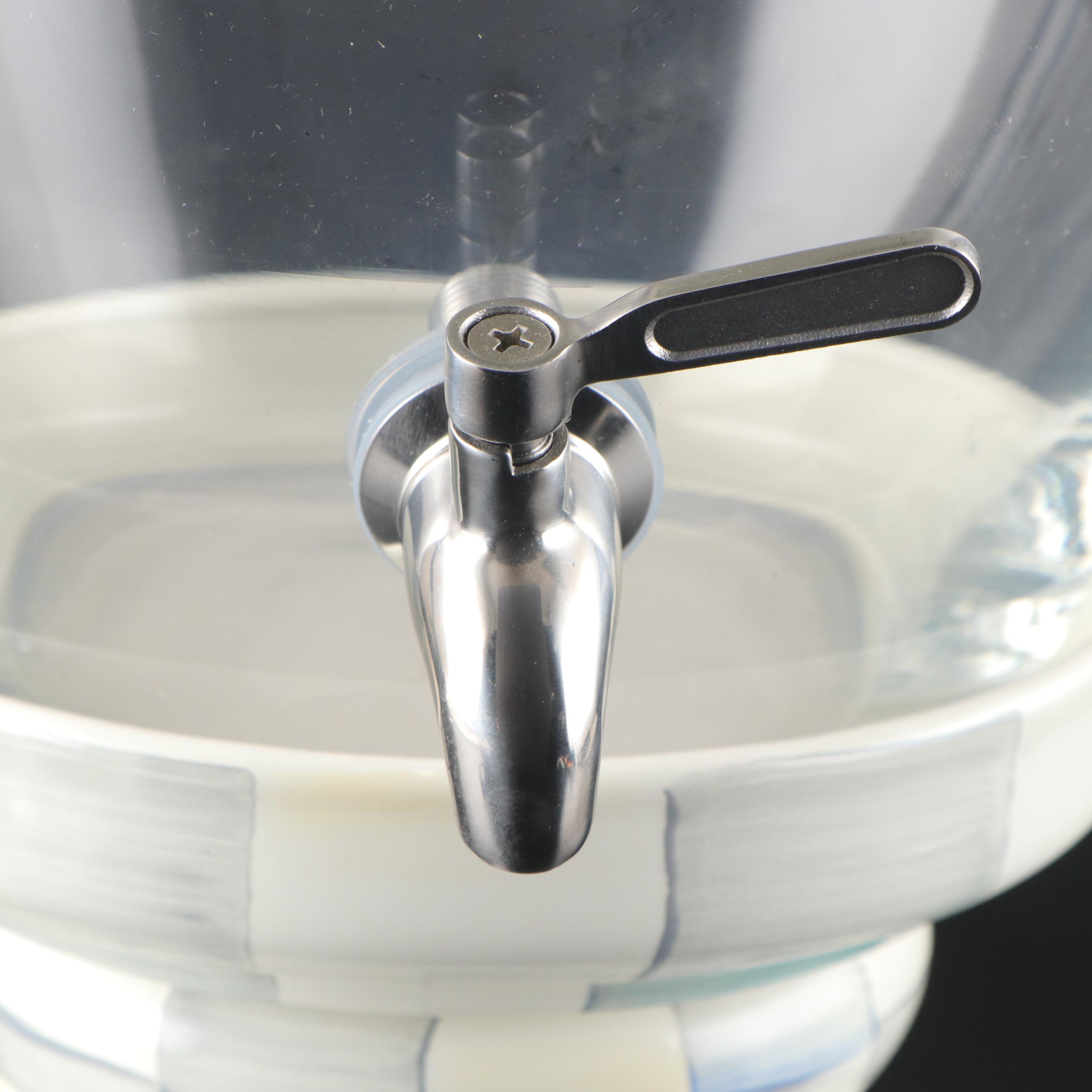 MacKenzie-Childs Checkered Pattern Enameled Metal Drink Dispenser