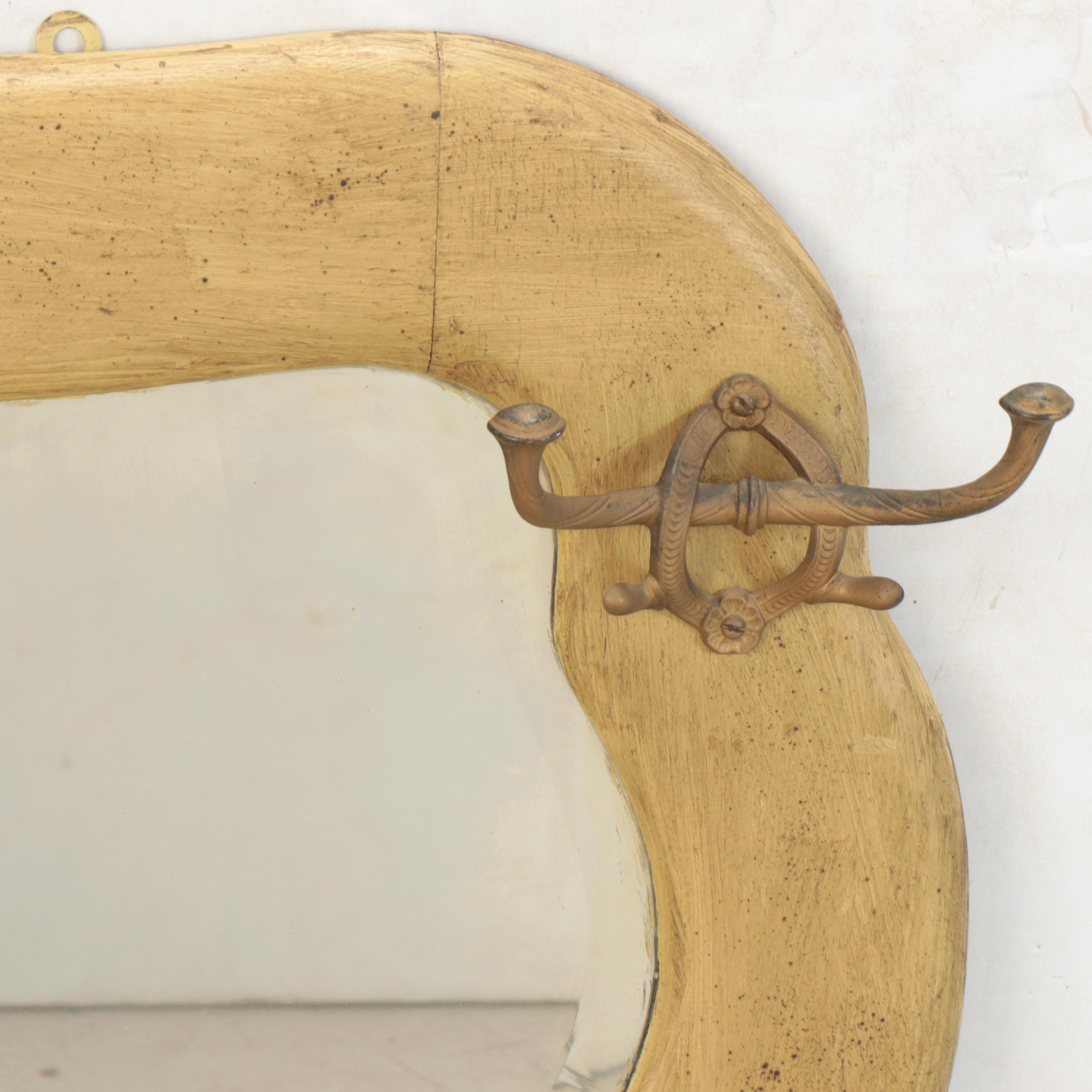 Victorian Larkin Co. Wood and Cast Iron Foyer Mirror