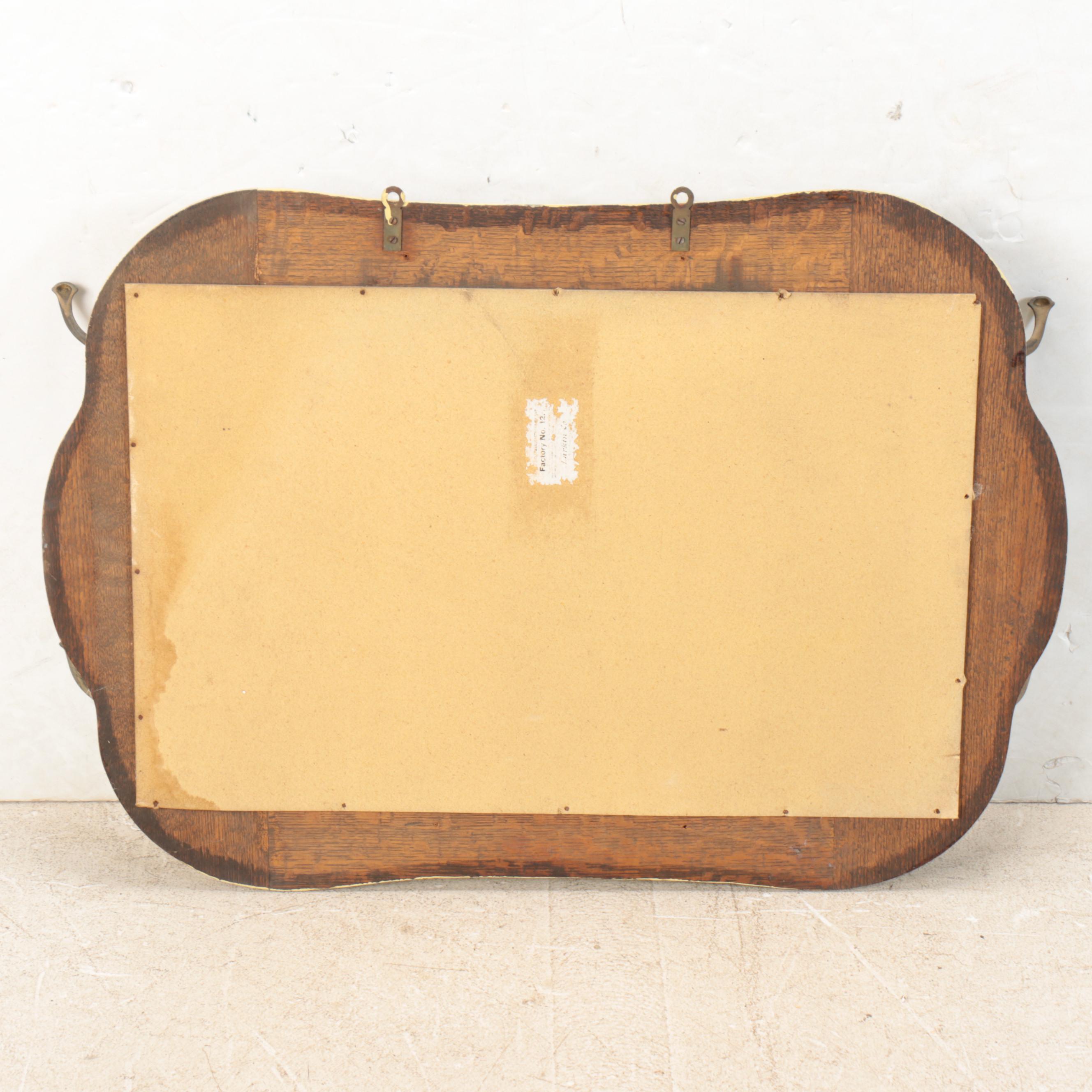 Victorian Larkin Co. Wood and Cast Iron Foyer Mirror