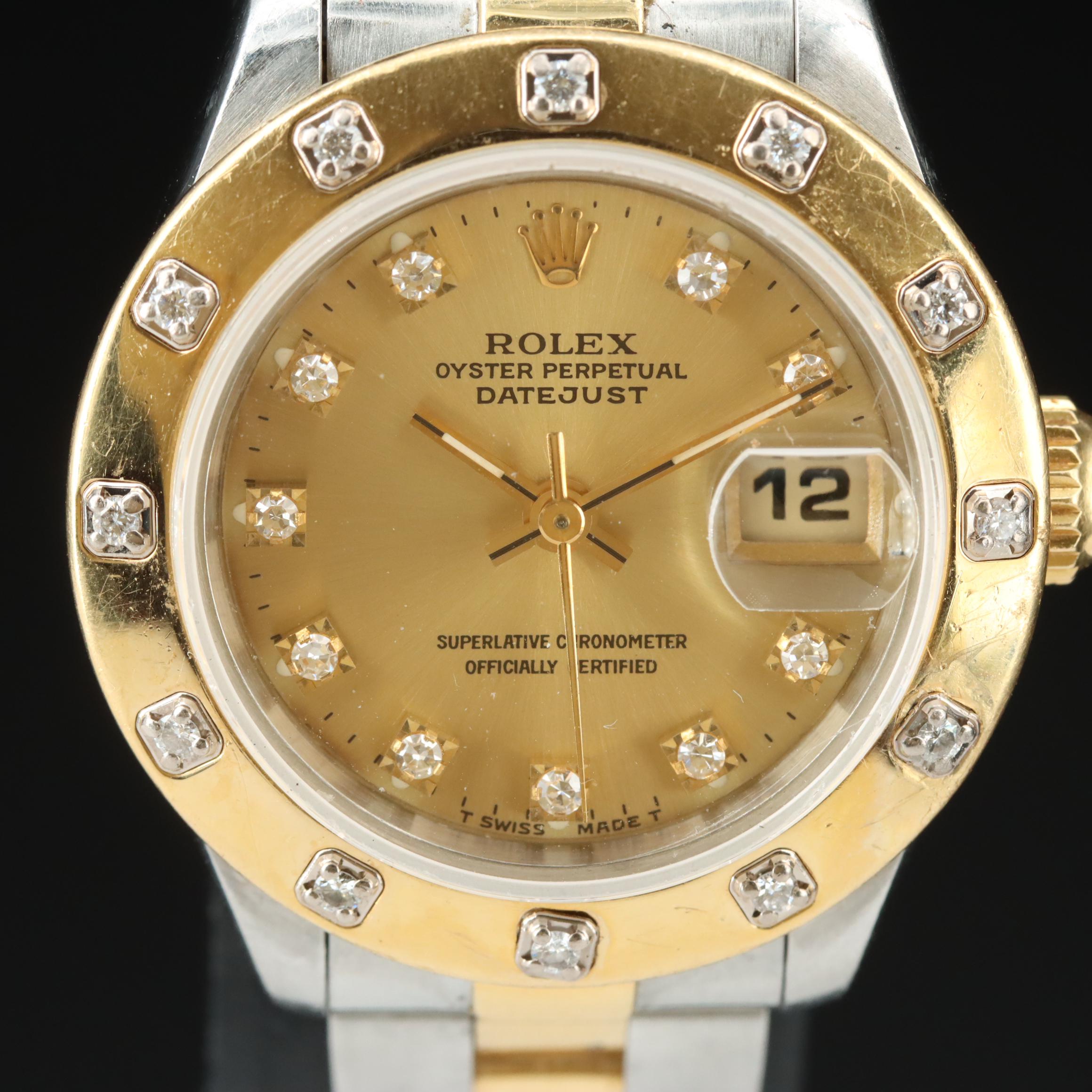 1993 - 94 Rolex Custom Diamond Dial and Bezel Datejust Watch
