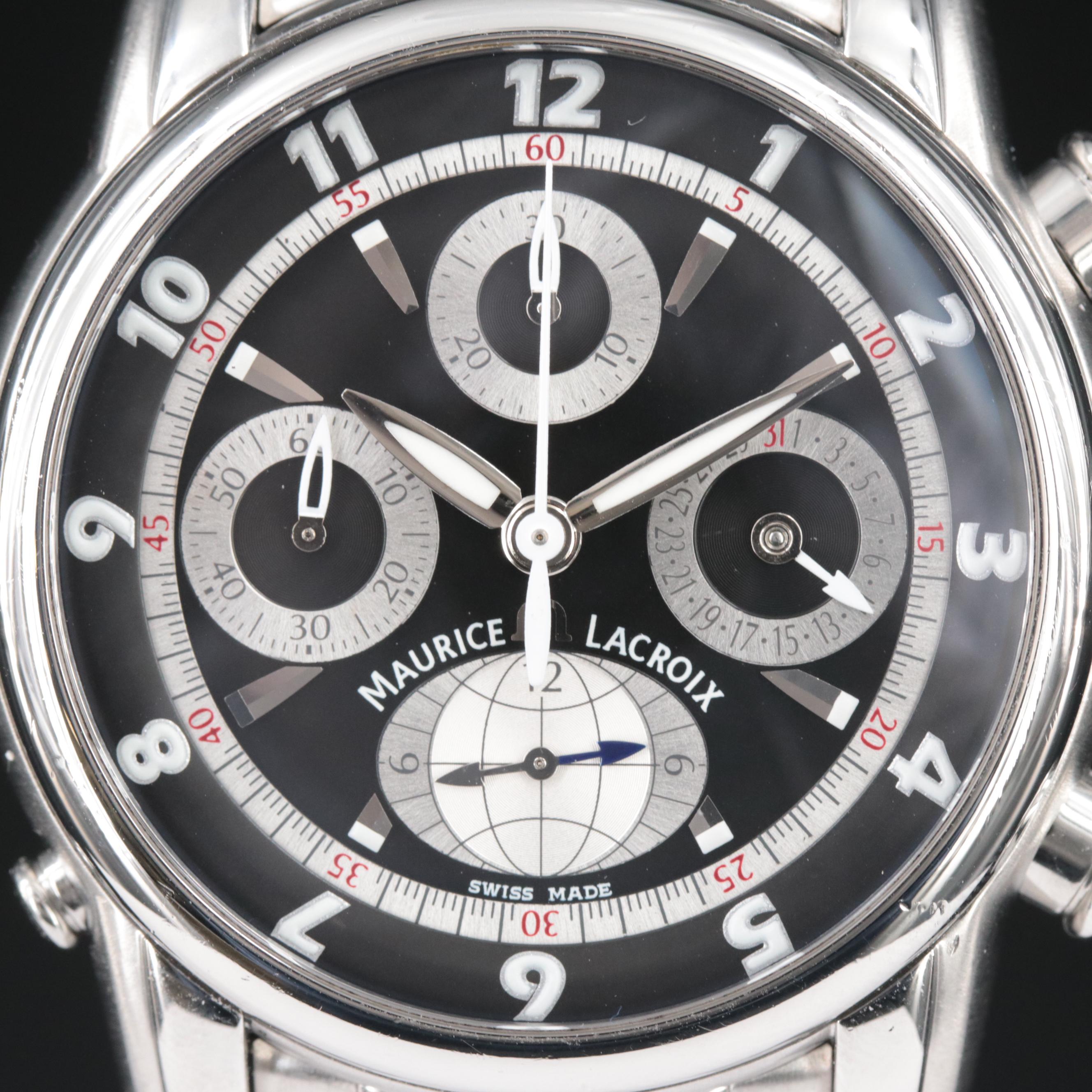 Maurice Lacroix Masterpiece Chronograph Globe GMT 43mm Automatic Watch