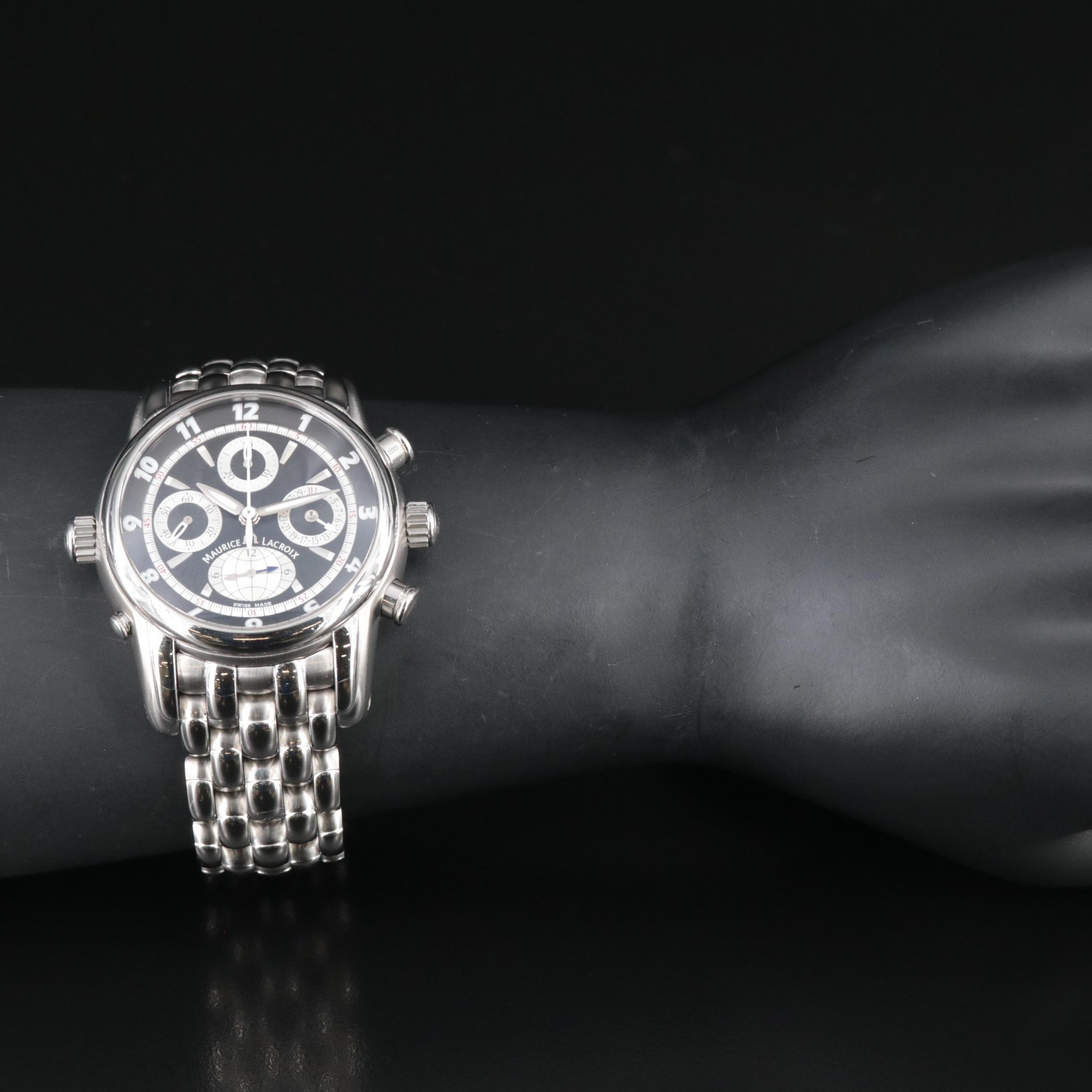 Maurice Lacroix Masterpiece Chronograph Globe GMT 43mm Automatic Watch