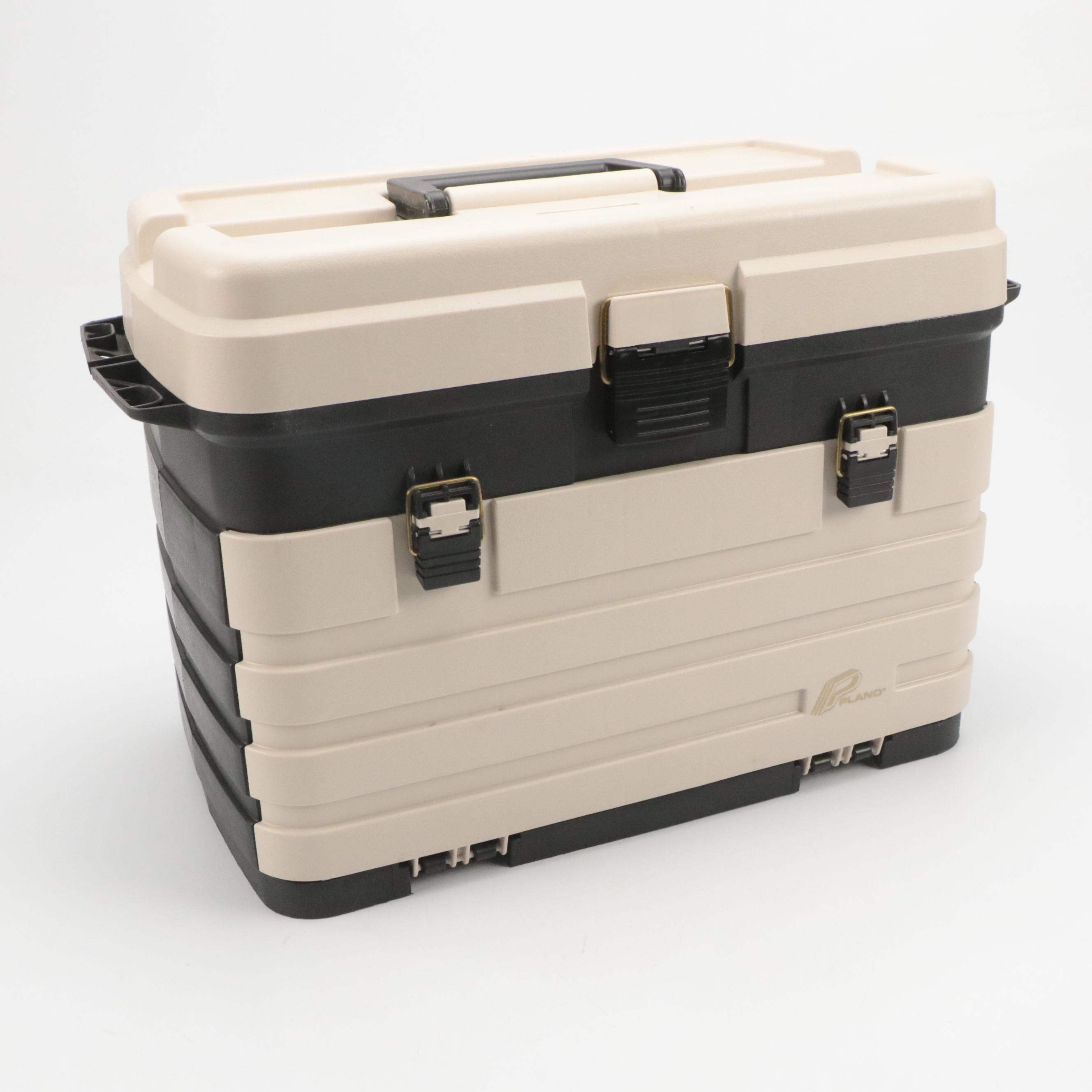 Plano Stacking Four-Drawer Tackle Box with Fishing Gear, Floats, Lures