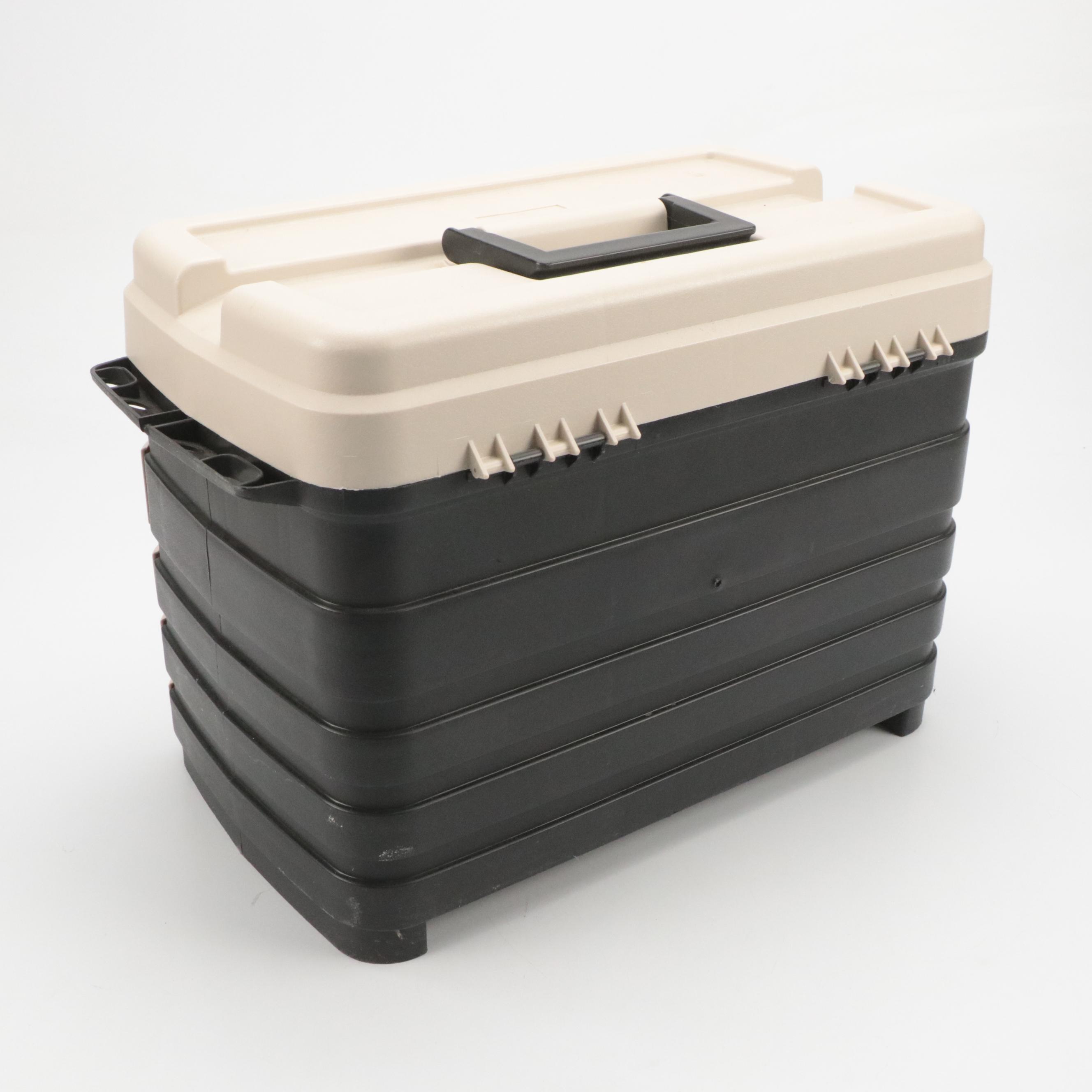 Plano Stacking Four-Drawer Tackle Box with Fishing Gear, Floats, Lures