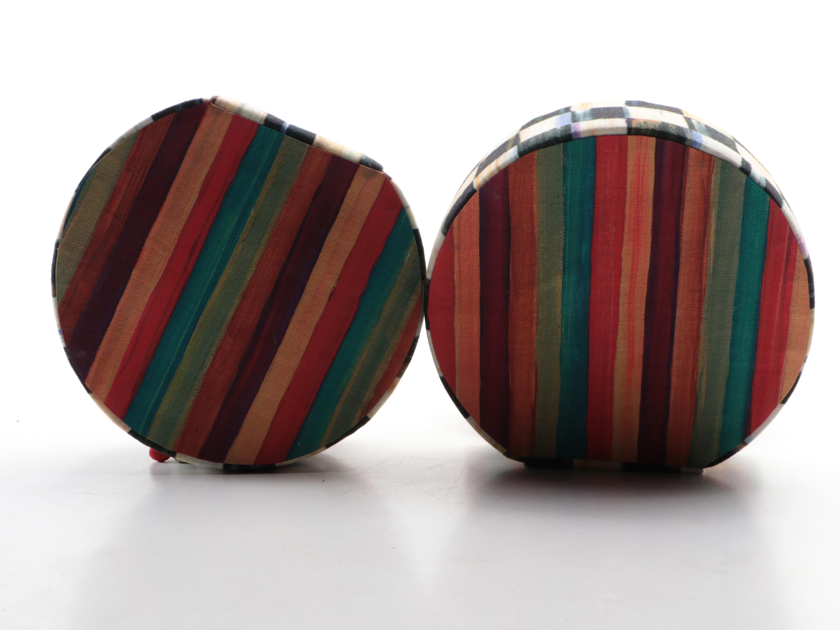 Pair of MacKenzie-Childs "Courtly Check" Fabric Jewelry Boxes