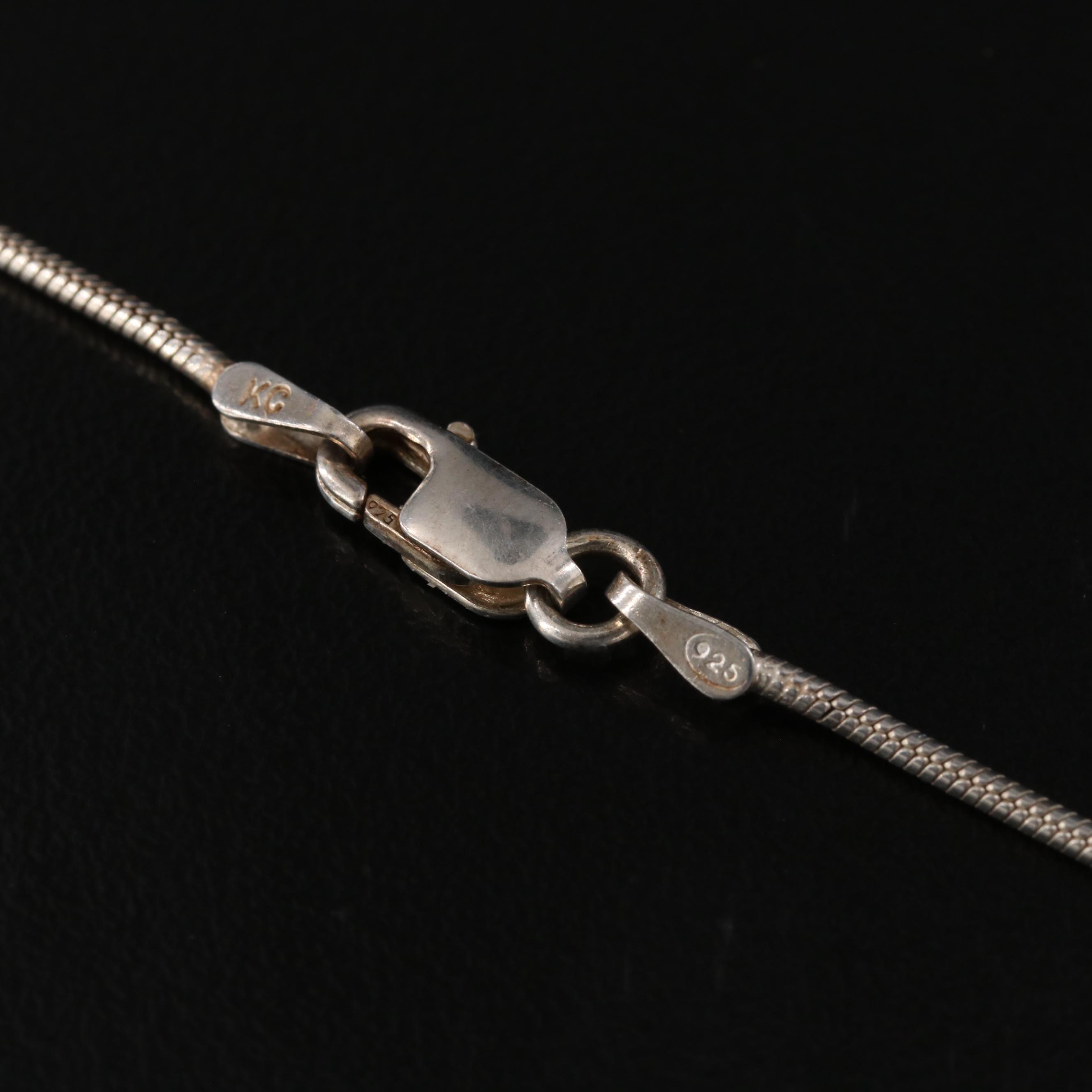 Lenox "Footprints in the Sand" Sterling Crystal Pendant Necklace