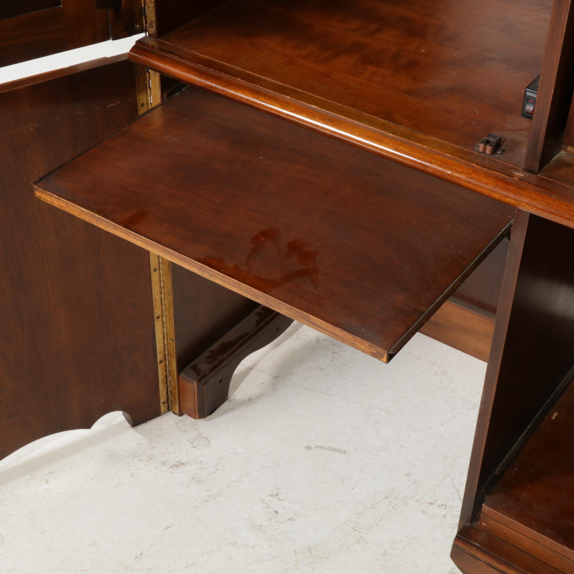 Mahogany Armoire Style Fold-Out Desk, 21st Century
