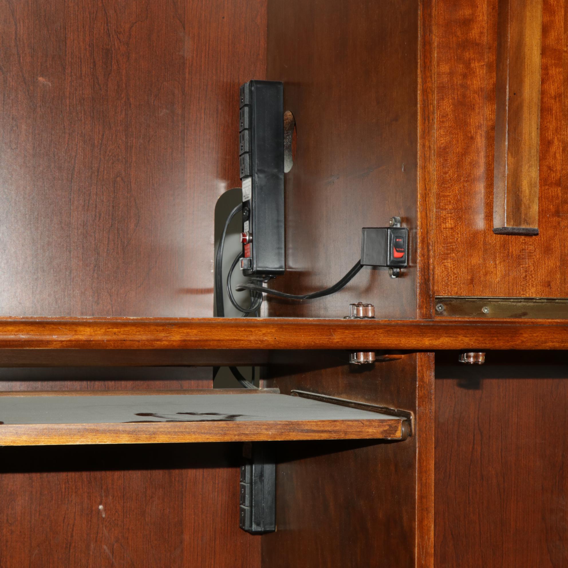 Mahogany Armoire Style Fold-Out Desk, 21st Century